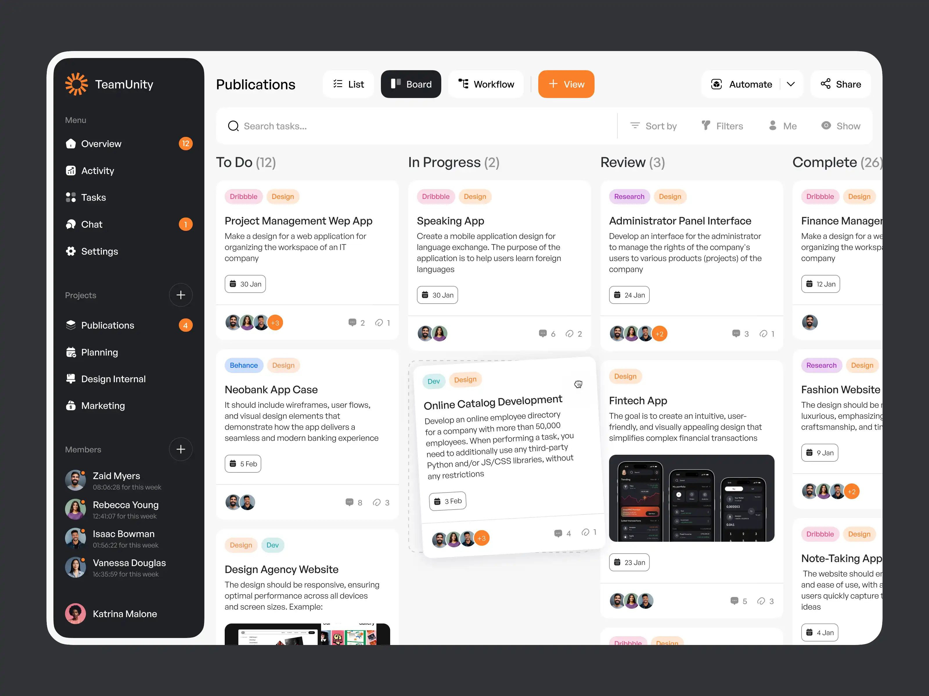 Project Management Web App Design: Streamlining Team Collaboration