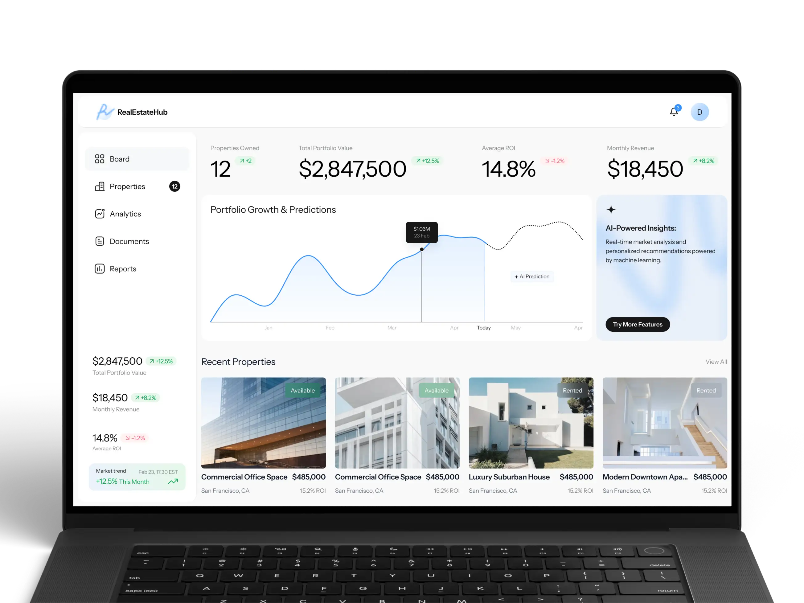 US-based web platform for real estate investments header image
