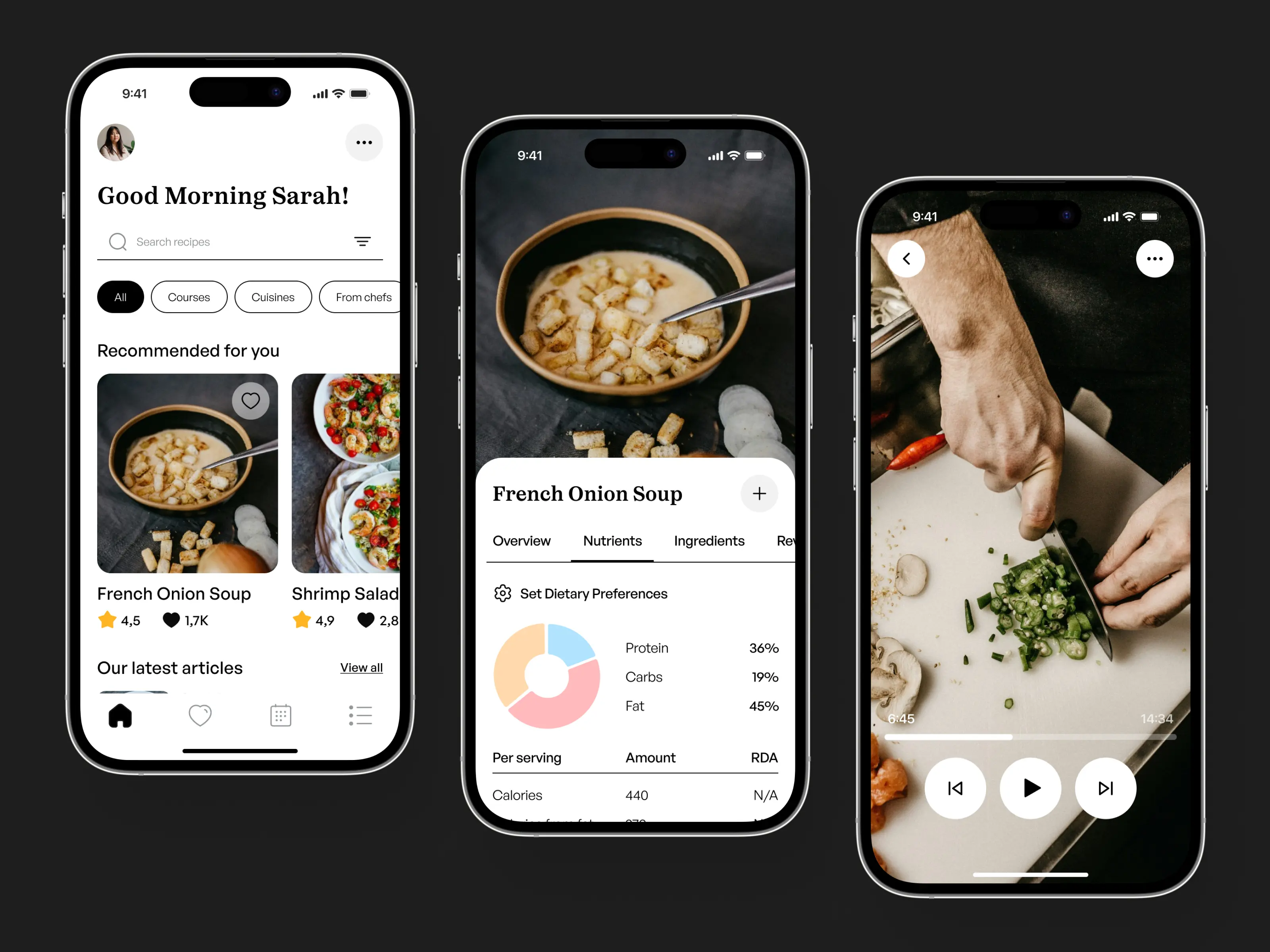 Food app design concept