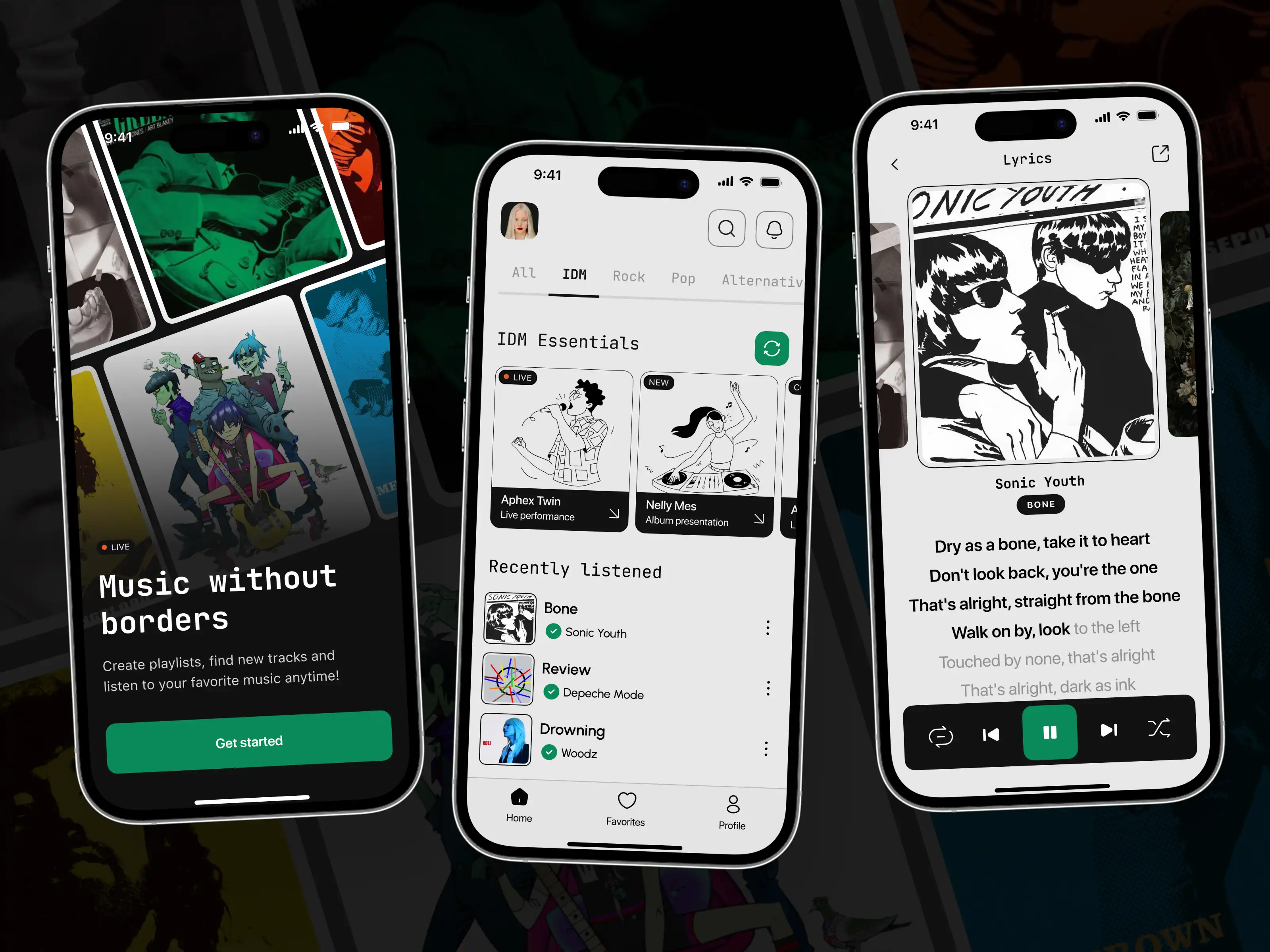 Music Streaming App Home Screen with Top-Rated Artists and Search Function