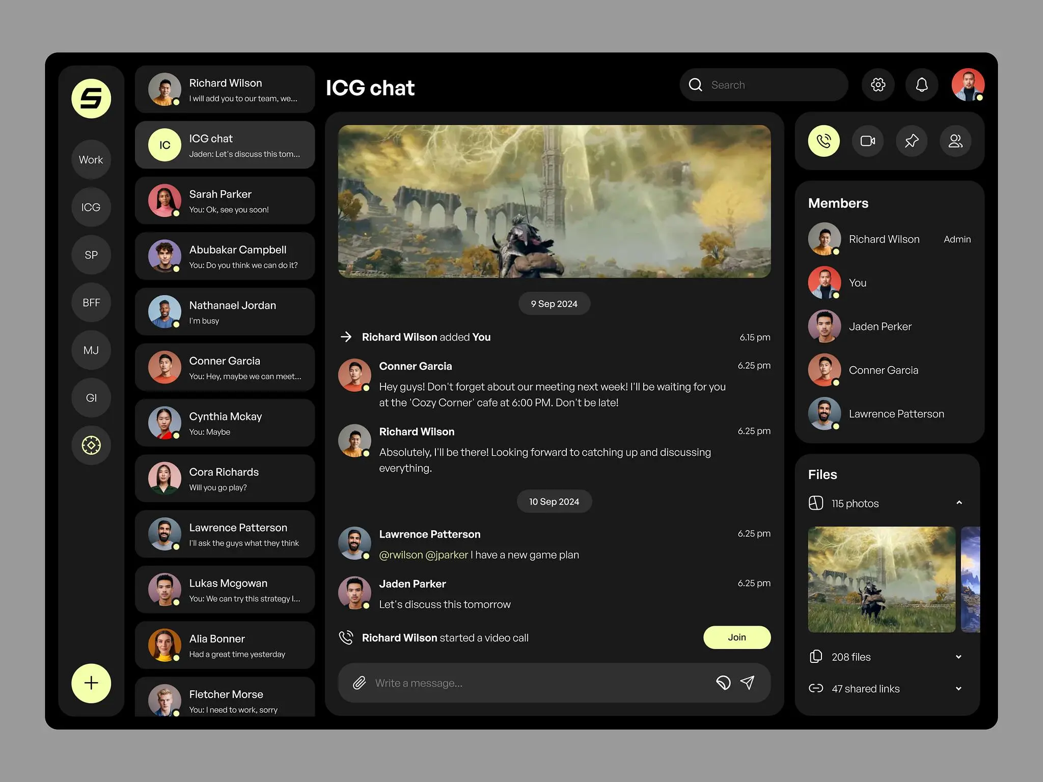 Social media platform like Discord: Our design concept