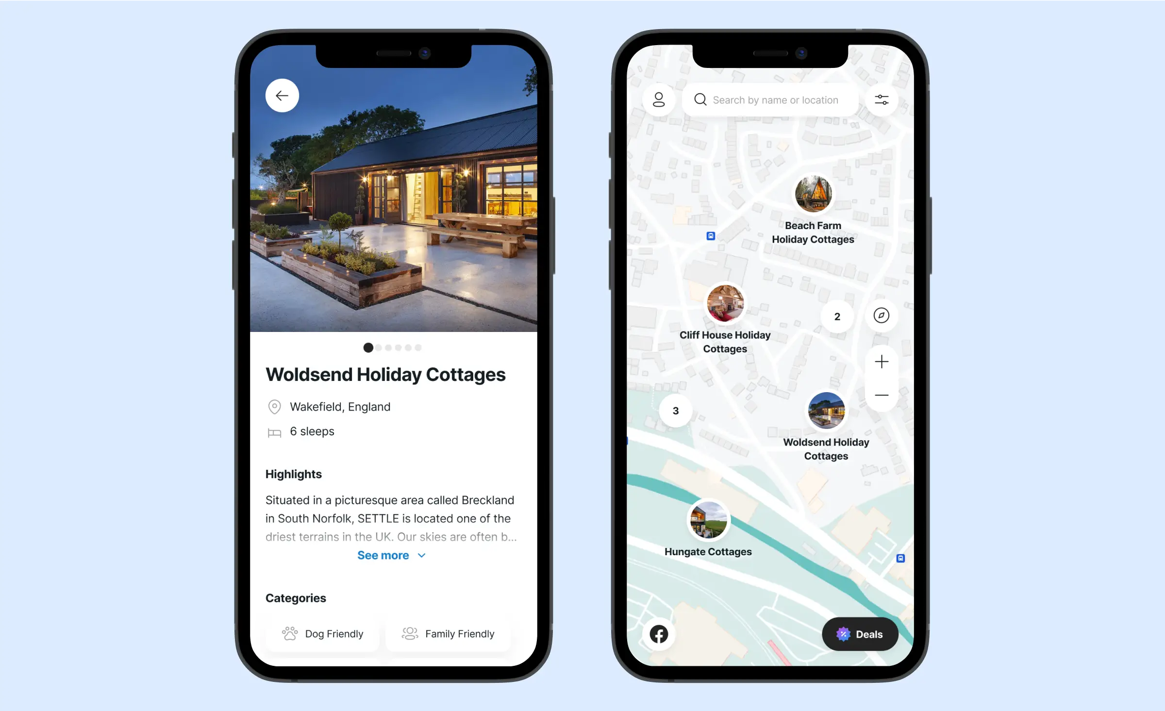 An example of successful real estate software development case - UKR club app for searching unique properties in the UK, designed and developed by Ronas IT