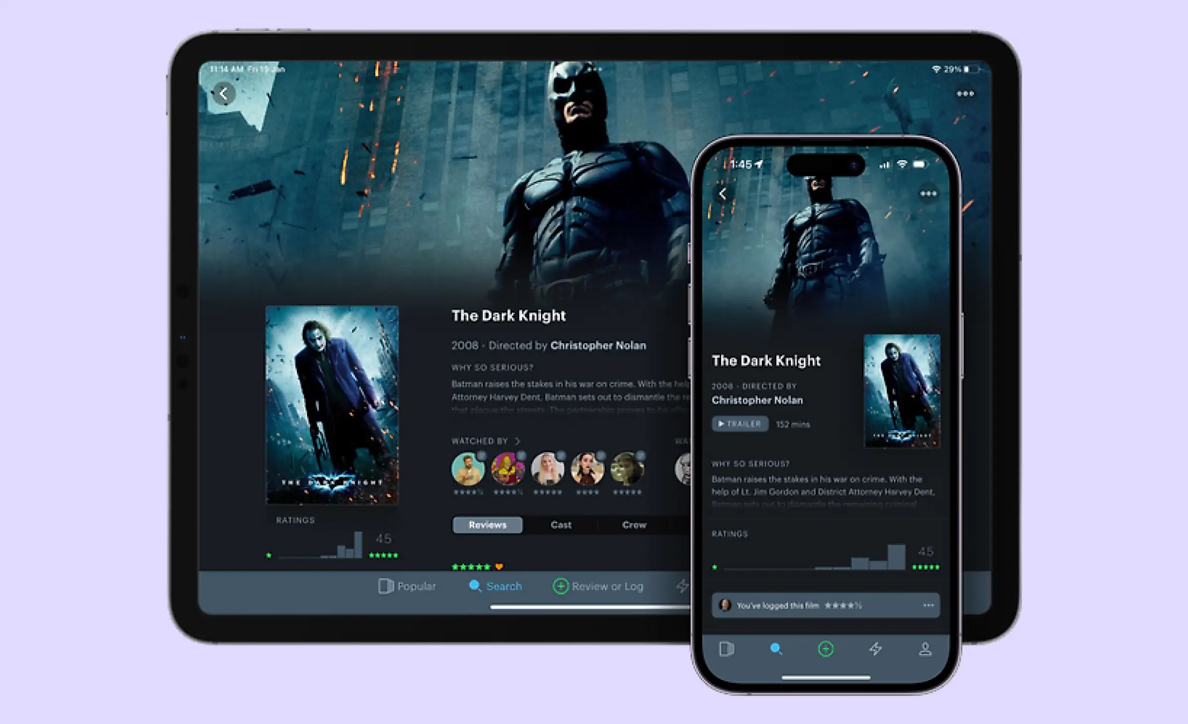 Letterboxd streaming platform UI design example