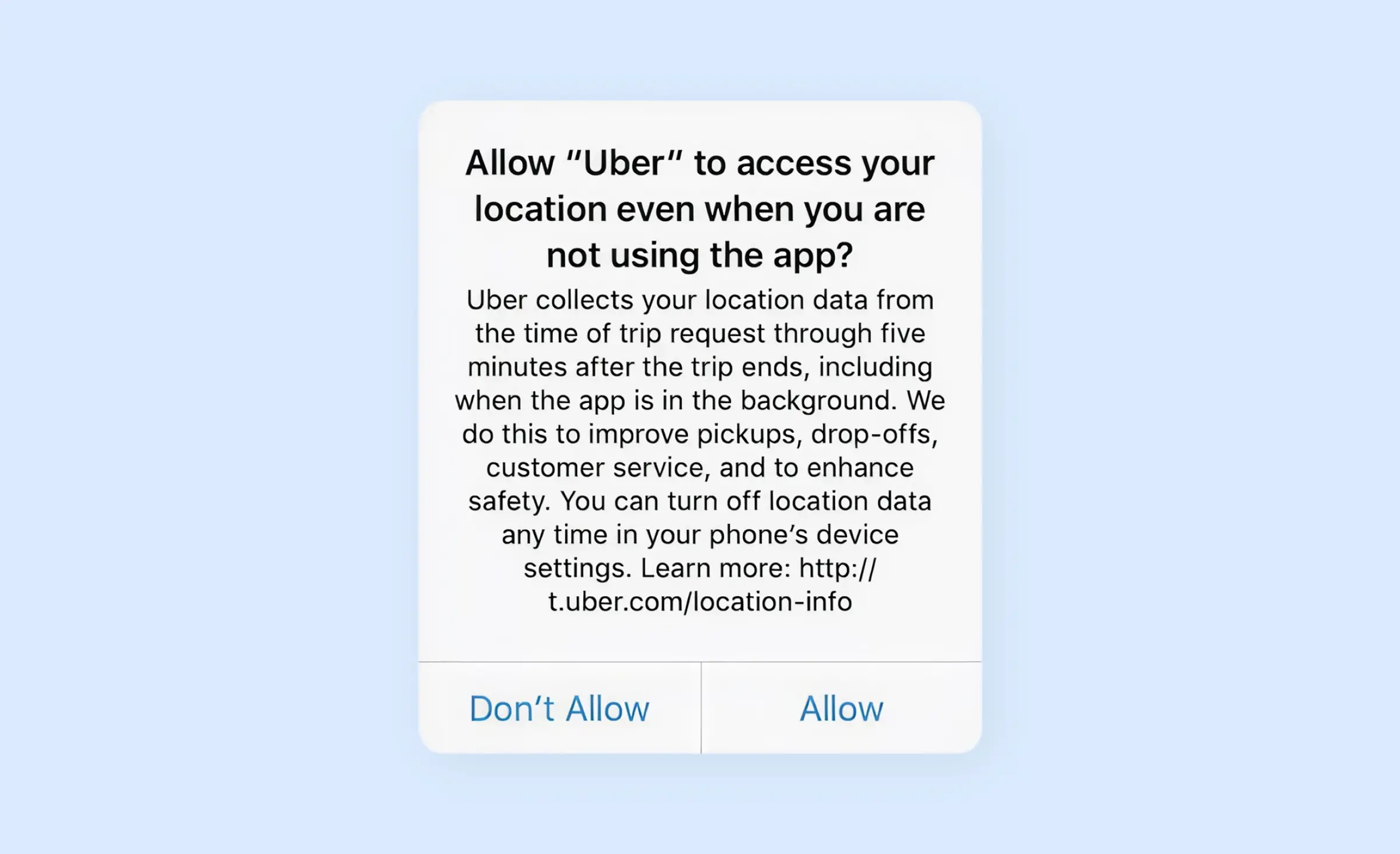 Ethical transparency in behavioral design - an example with Uber asking users` location access