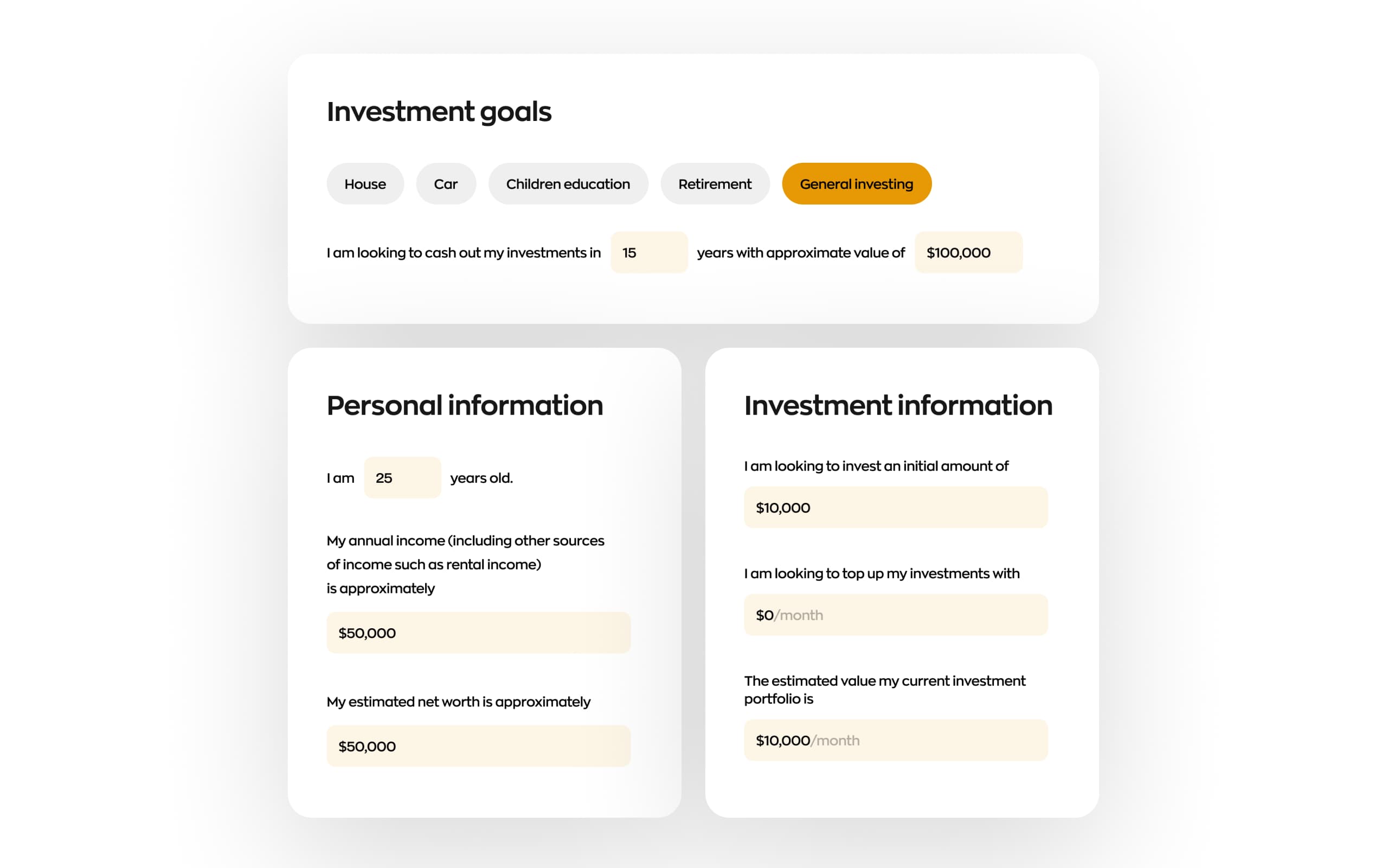 Robo-advisor risk assessment questionnaire sample