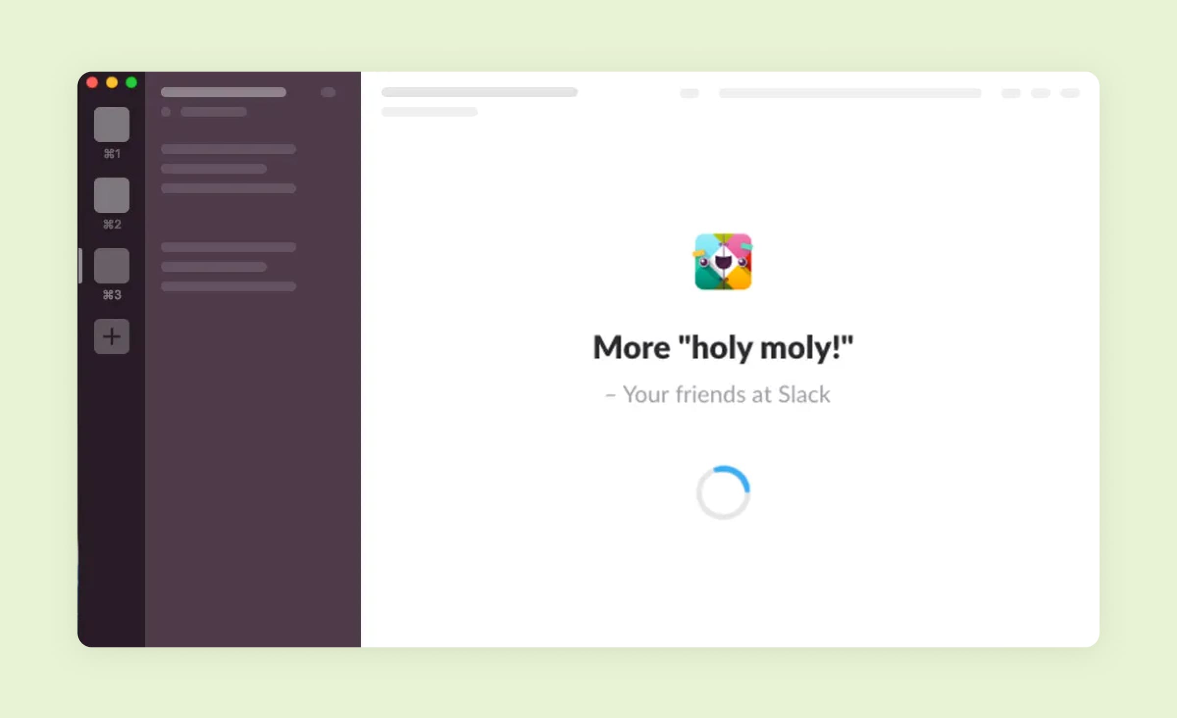 Outsourcing software development for startups: loading screen of Slack app