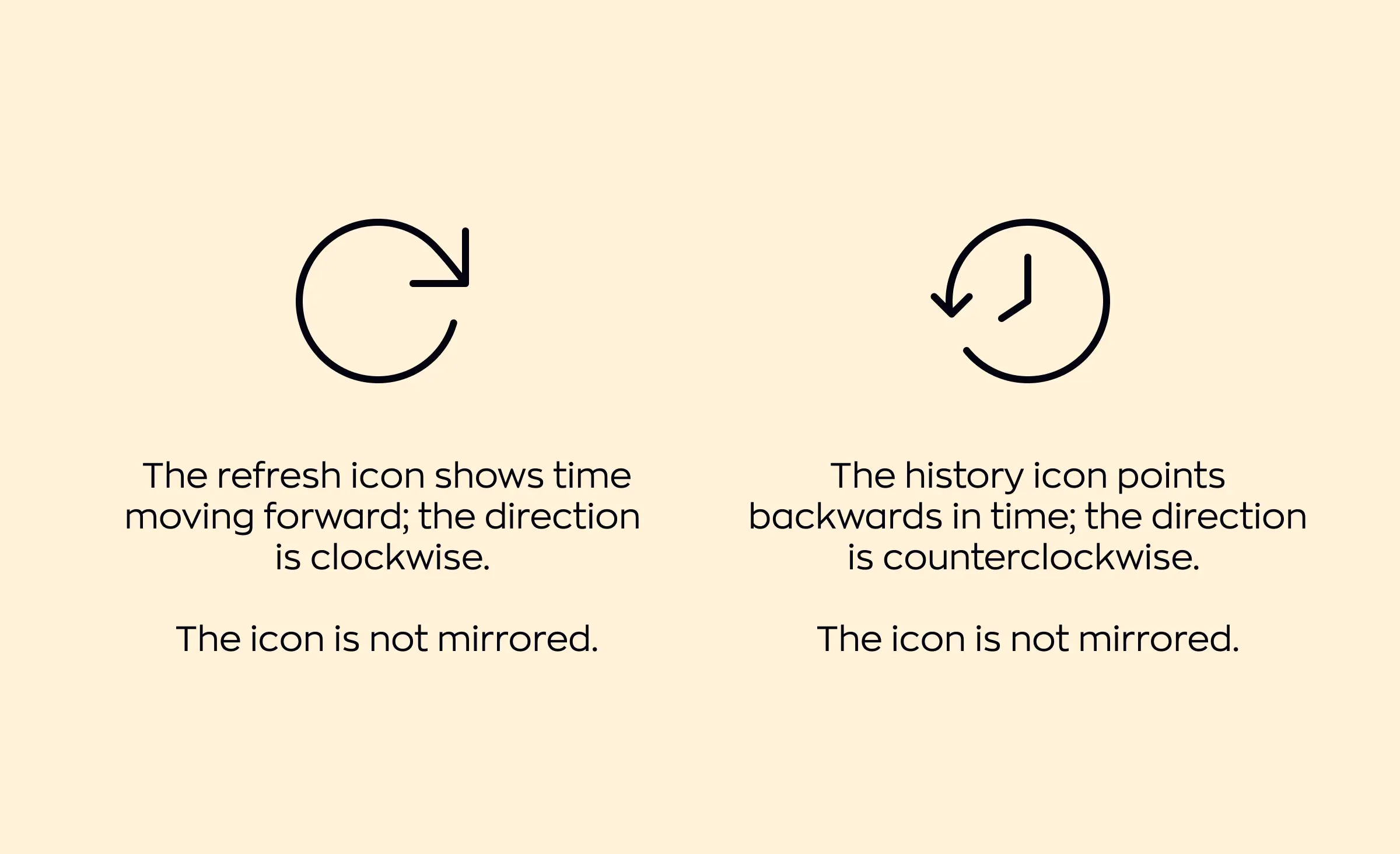 How clock icons are showed in right-to-left design
