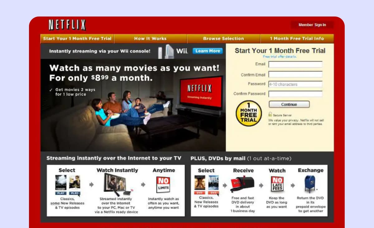 Benefits of custom software solutions: How Netflix platform looked in 2012