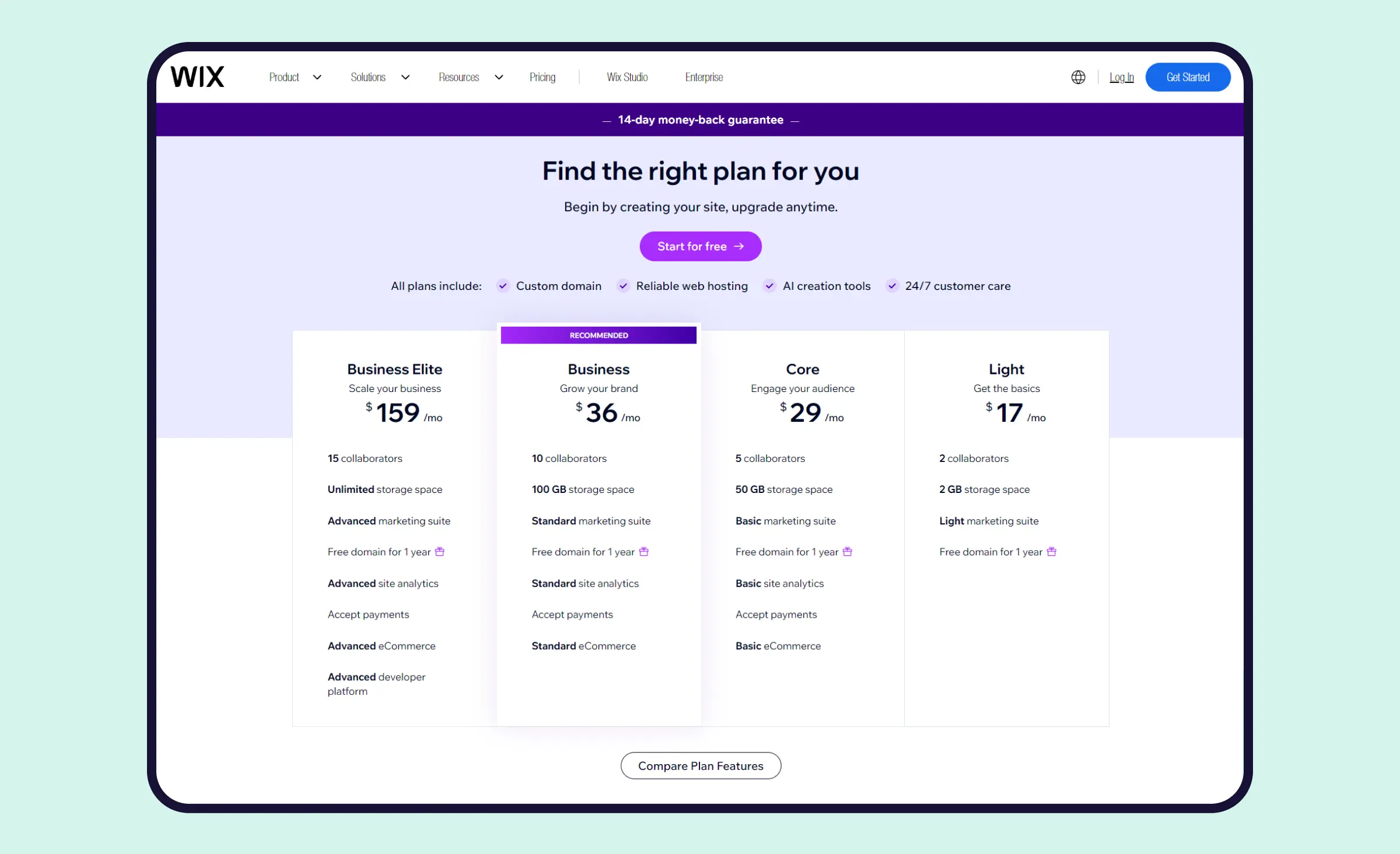 Wix pricing plans vs the cost of custom web design