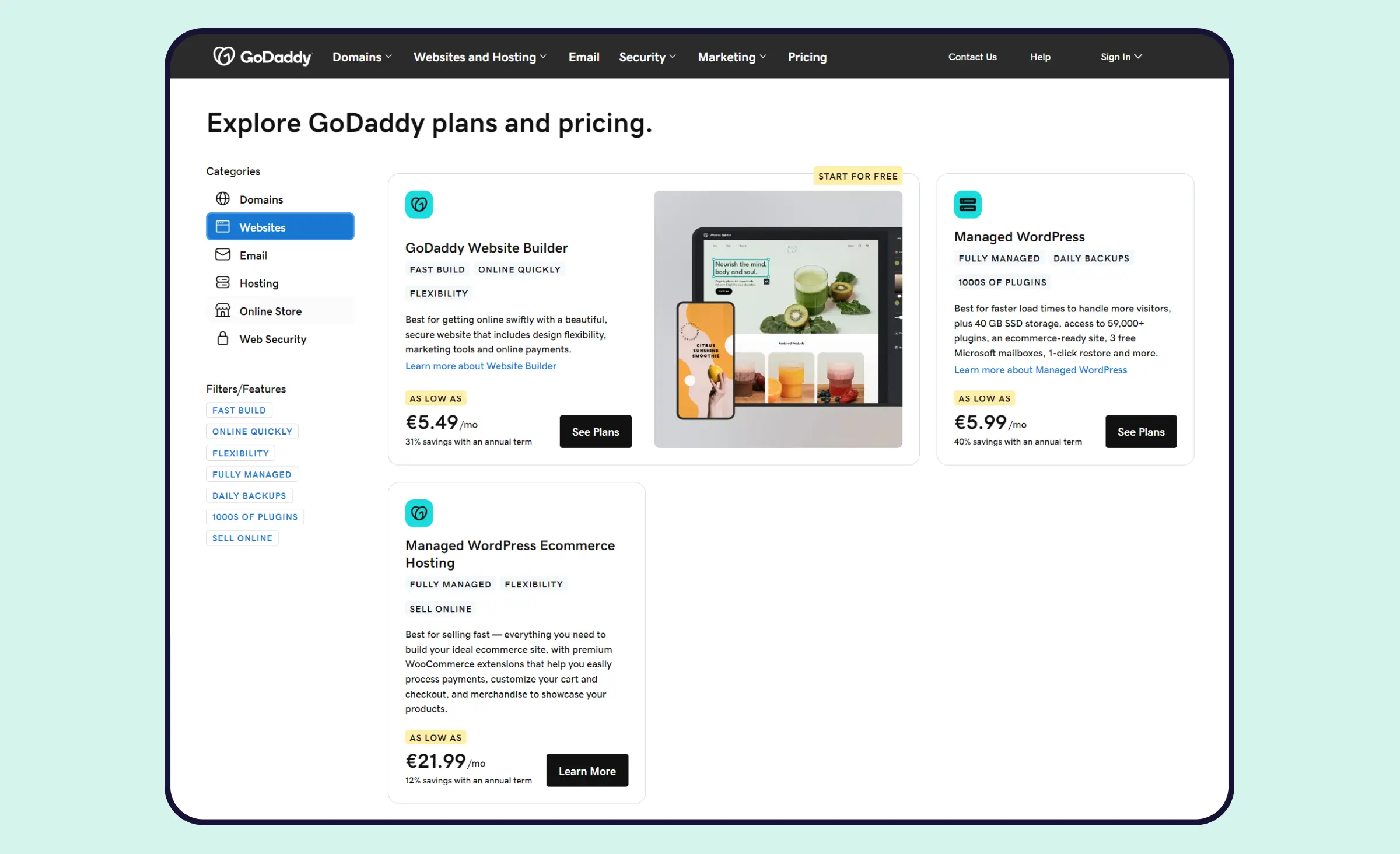 GoDaddy pricing plans vs the cost of custom web design