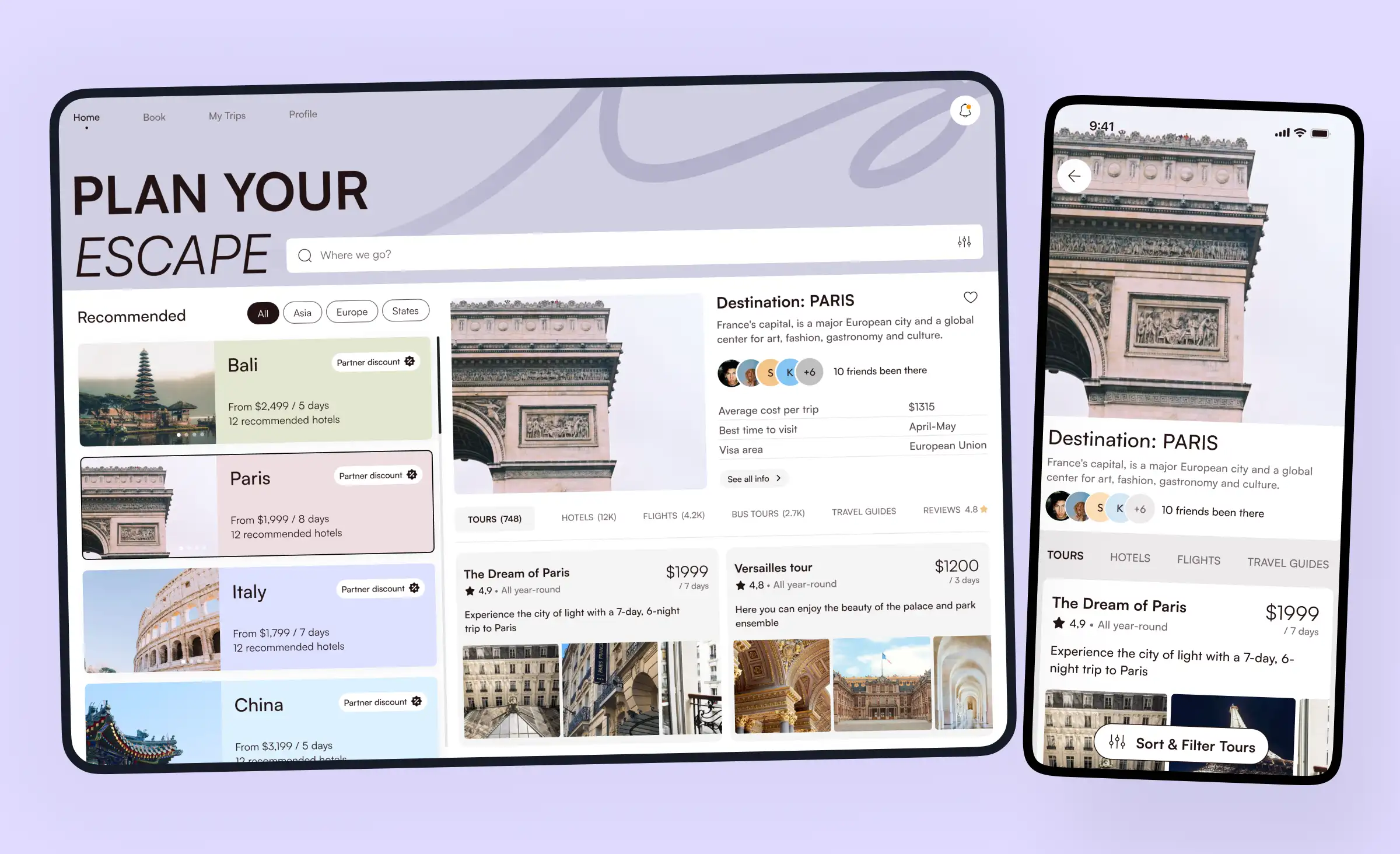 Responsive UI design example