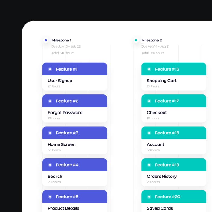 a development plan with set milestones