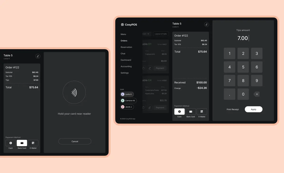 How to reduce operational costs: menu screen of the point of sale system