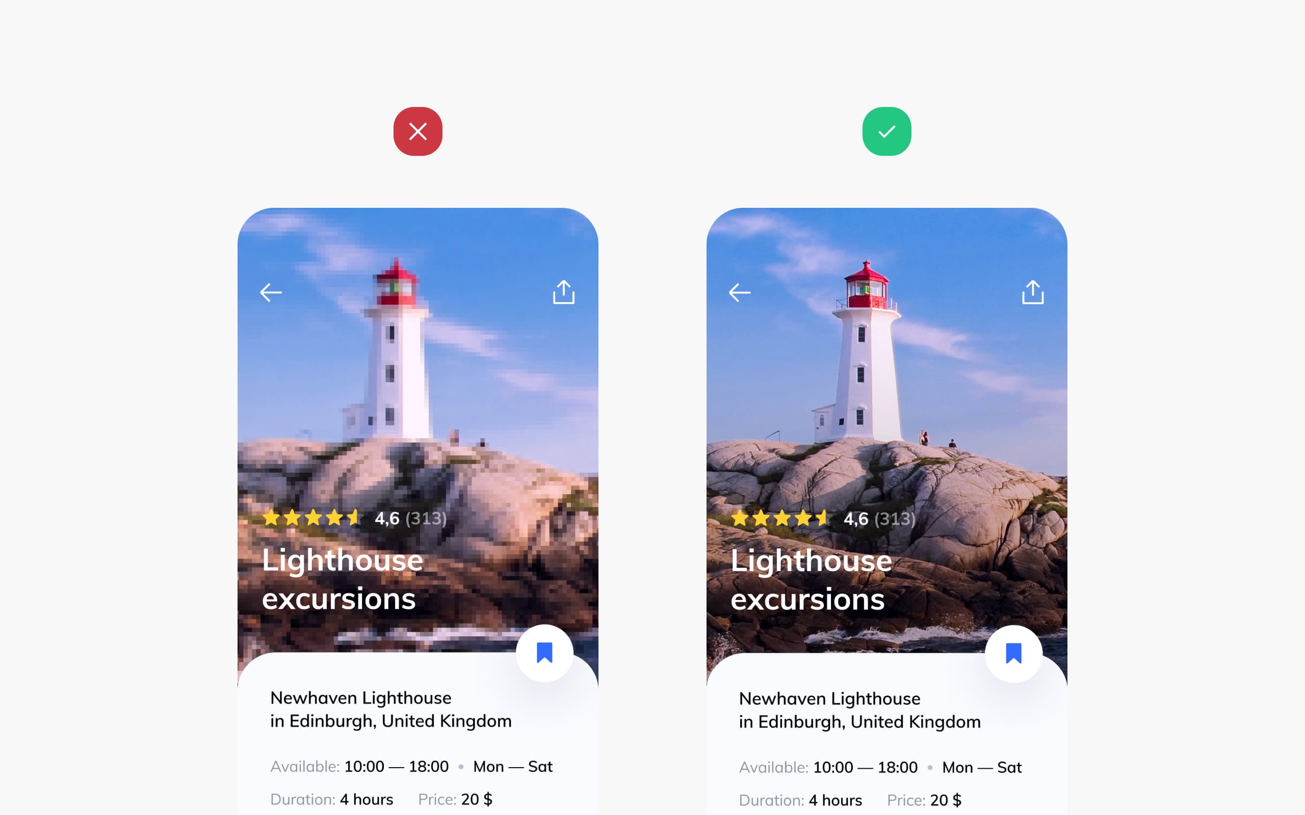 UI design tips on choosing imagery