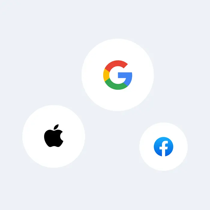 Authentication via Apple, Facebook, and Google