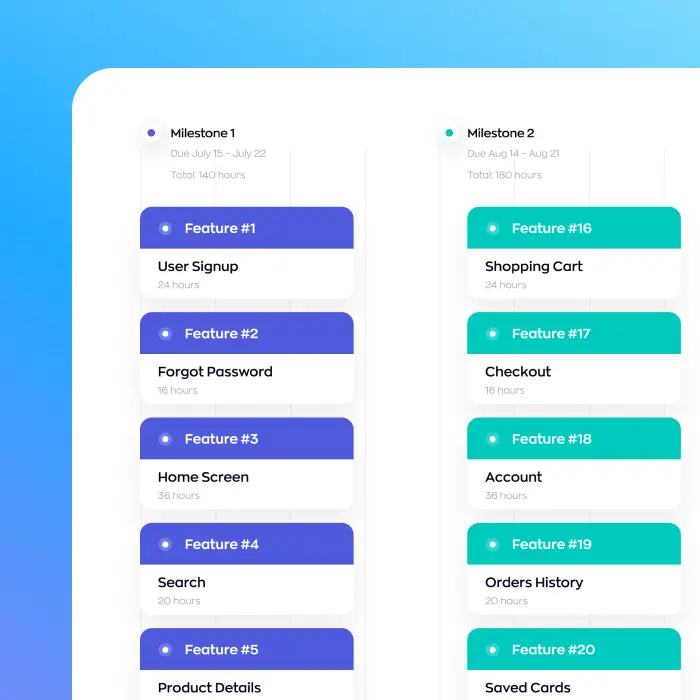 a development plan with set milestones