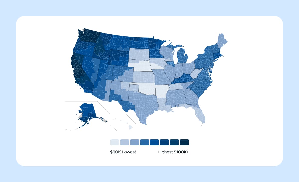 Salaries of experts in the field of web app development services in the US