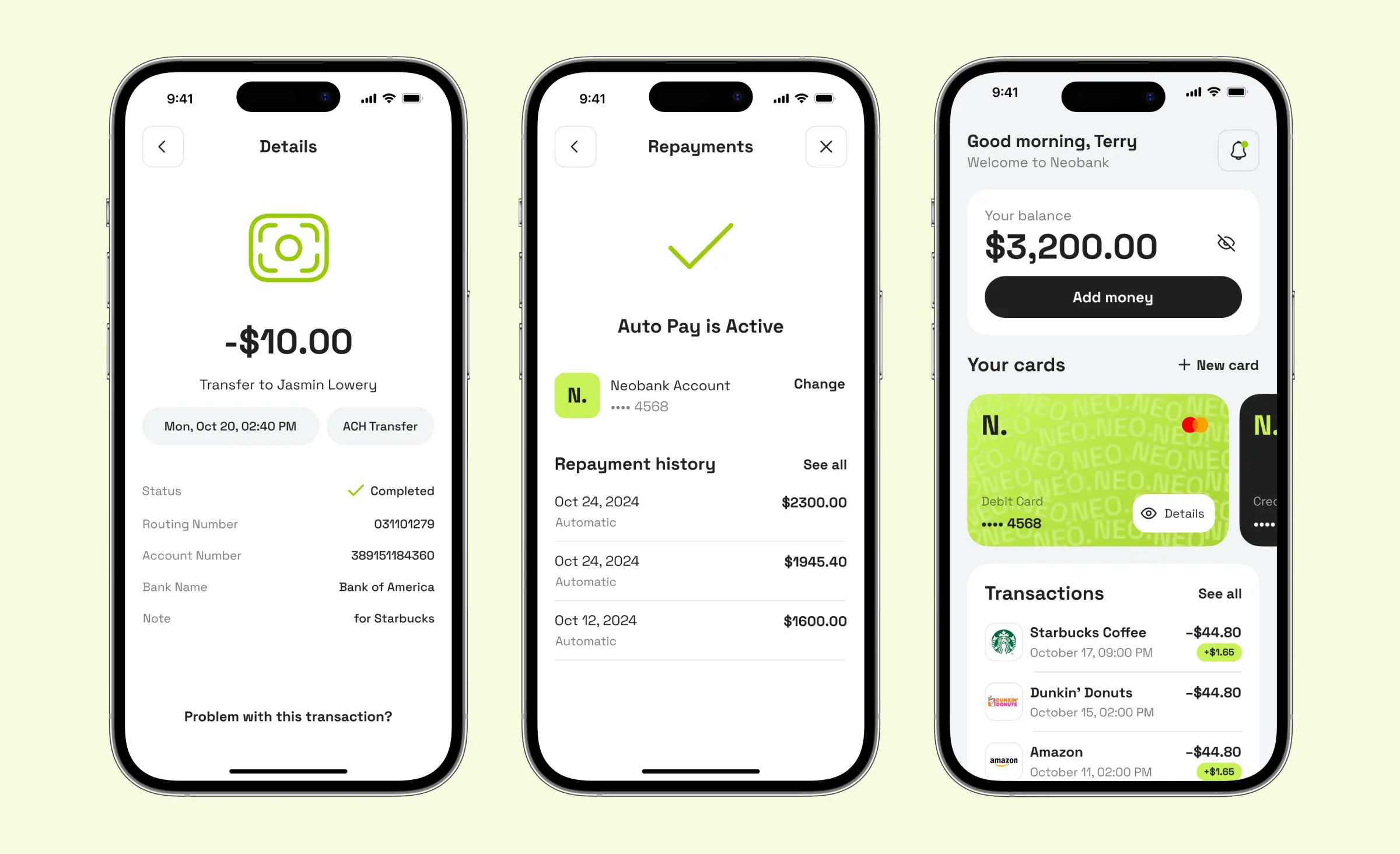 This image showcases a modern neobank app interface, emphasizing how applying US FinTech cybersecurity best practices ensures secure transactions, account management, and protection of sensitive financial data for users.