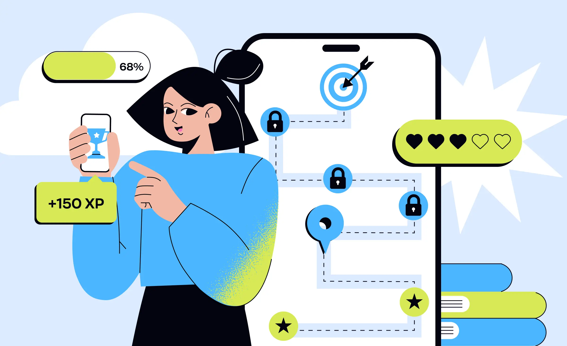 Gamification user retention apps - which features and design elements boost user engagement and help mobile apps to keep users coming back?