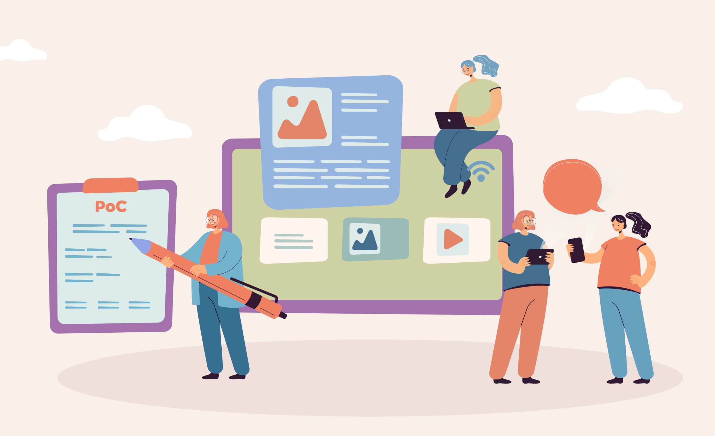 Explaining the&nbsp;difference between PoC, Prototype, and MVP in&nbsp;custom software development.