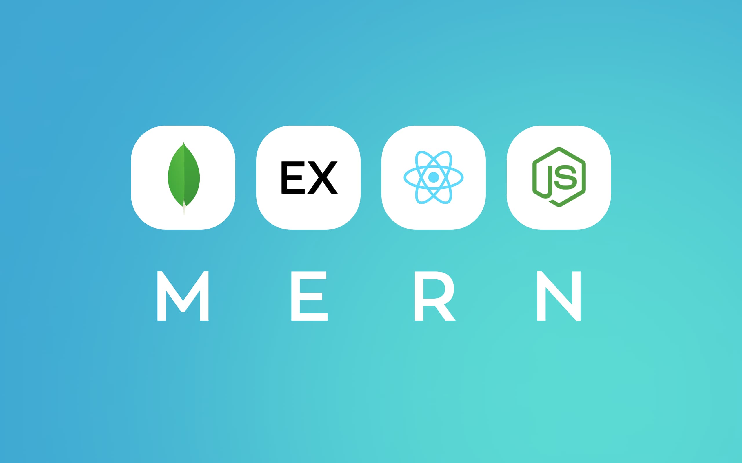 Logos of the MERN stack