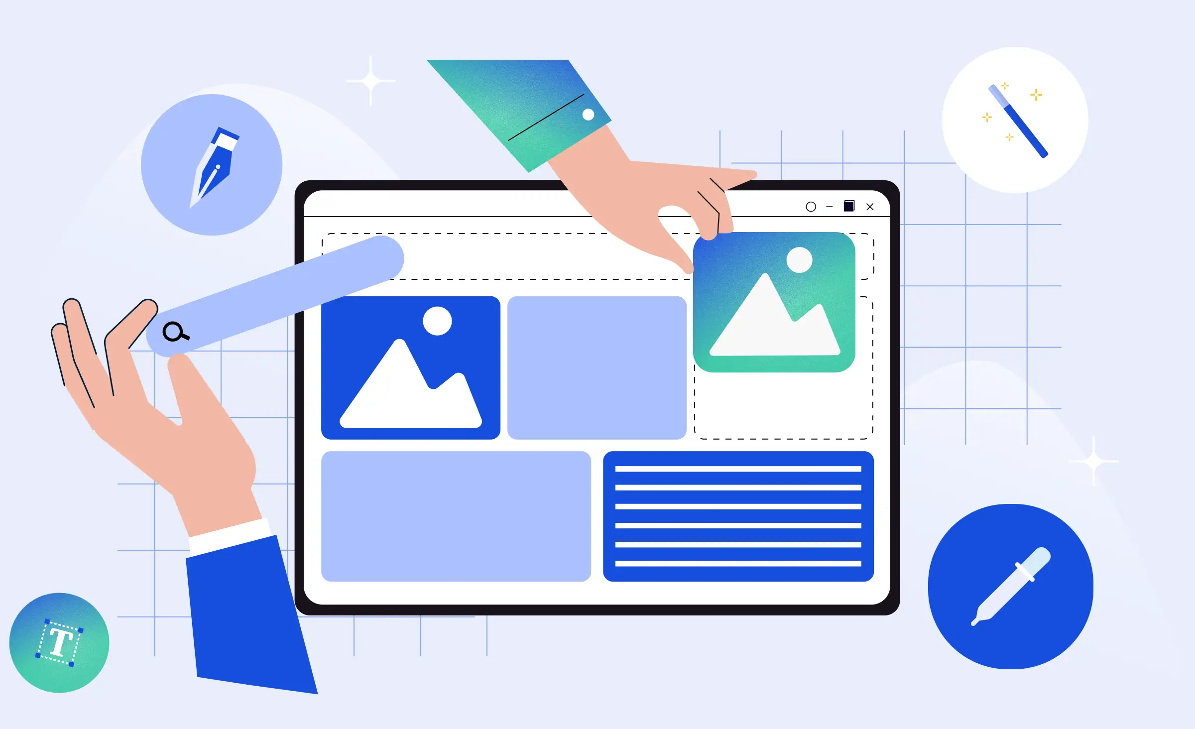 Cover image showing two hands adjusting interface elements, symbolizing a&nbsp;successful website redesign.