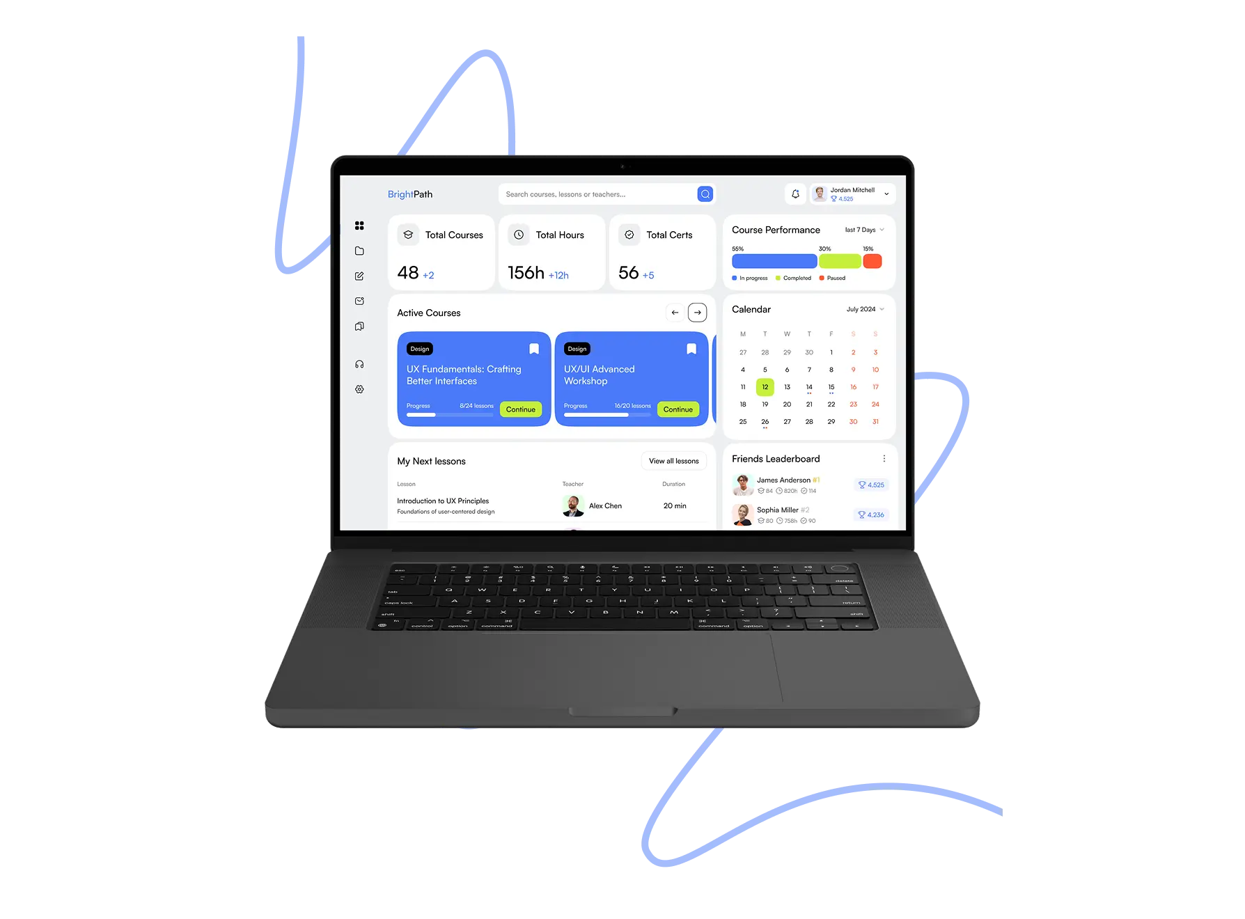Real-time learning platform with GDPR-driven personalization