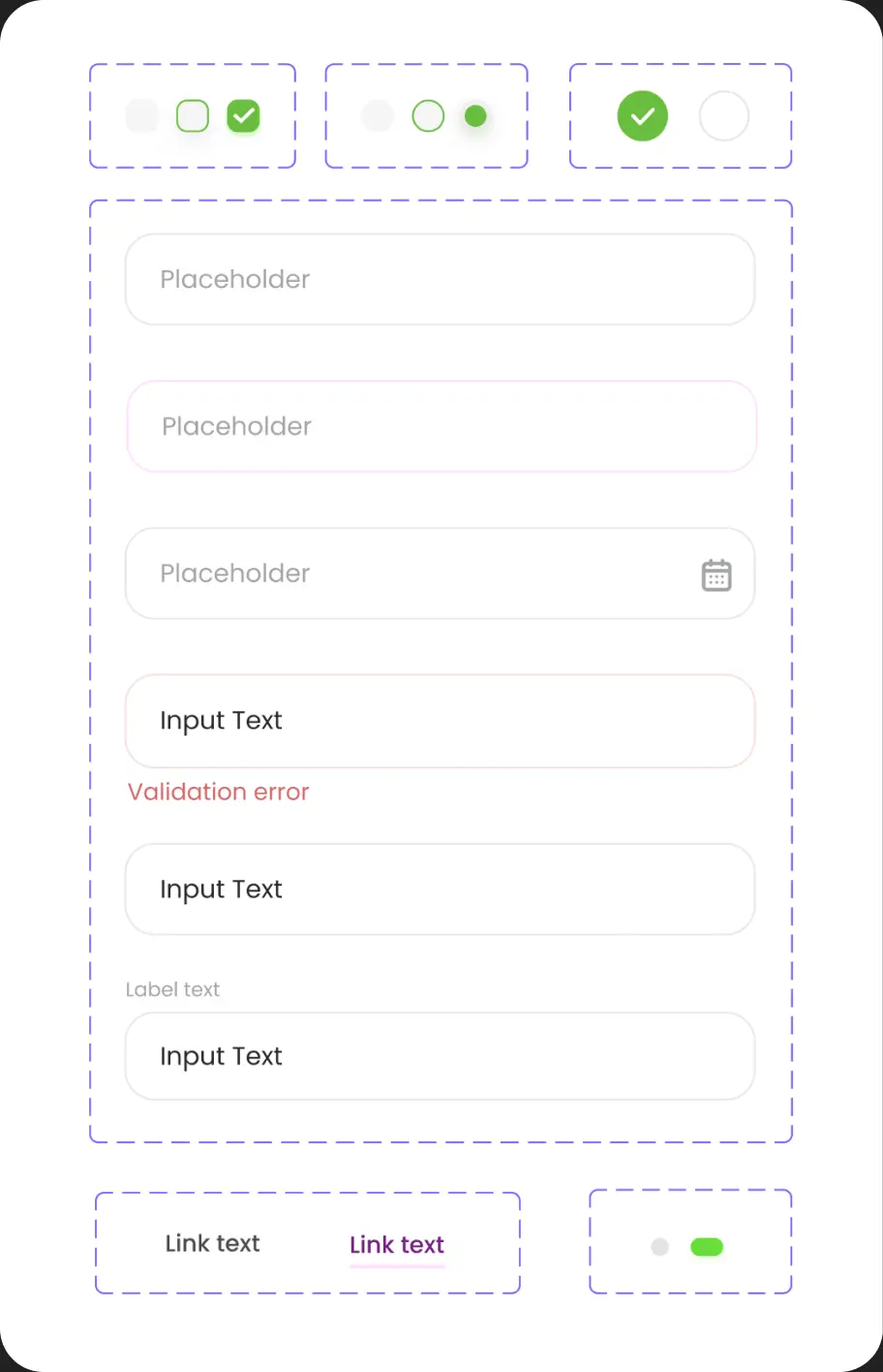 UI kit text input fields from the app design system.
