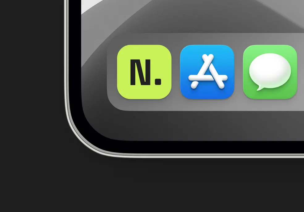 Neobank app icon on an iPhone home screen dock.