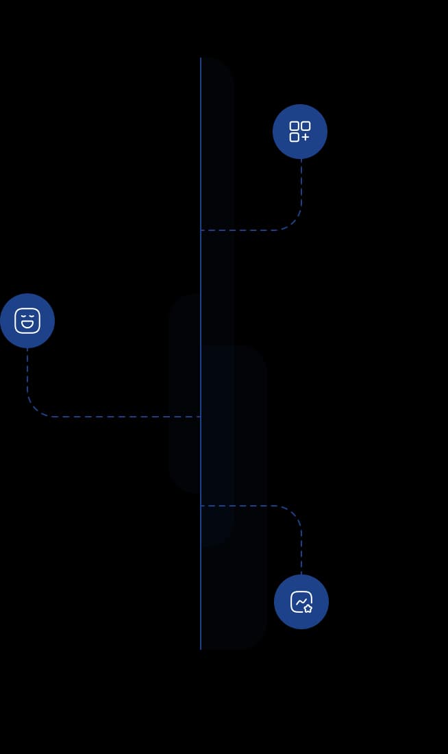Timeline of three development stages: core features before the Super Bowl start, then a referral program and notifications, then the Game Center with analytics.