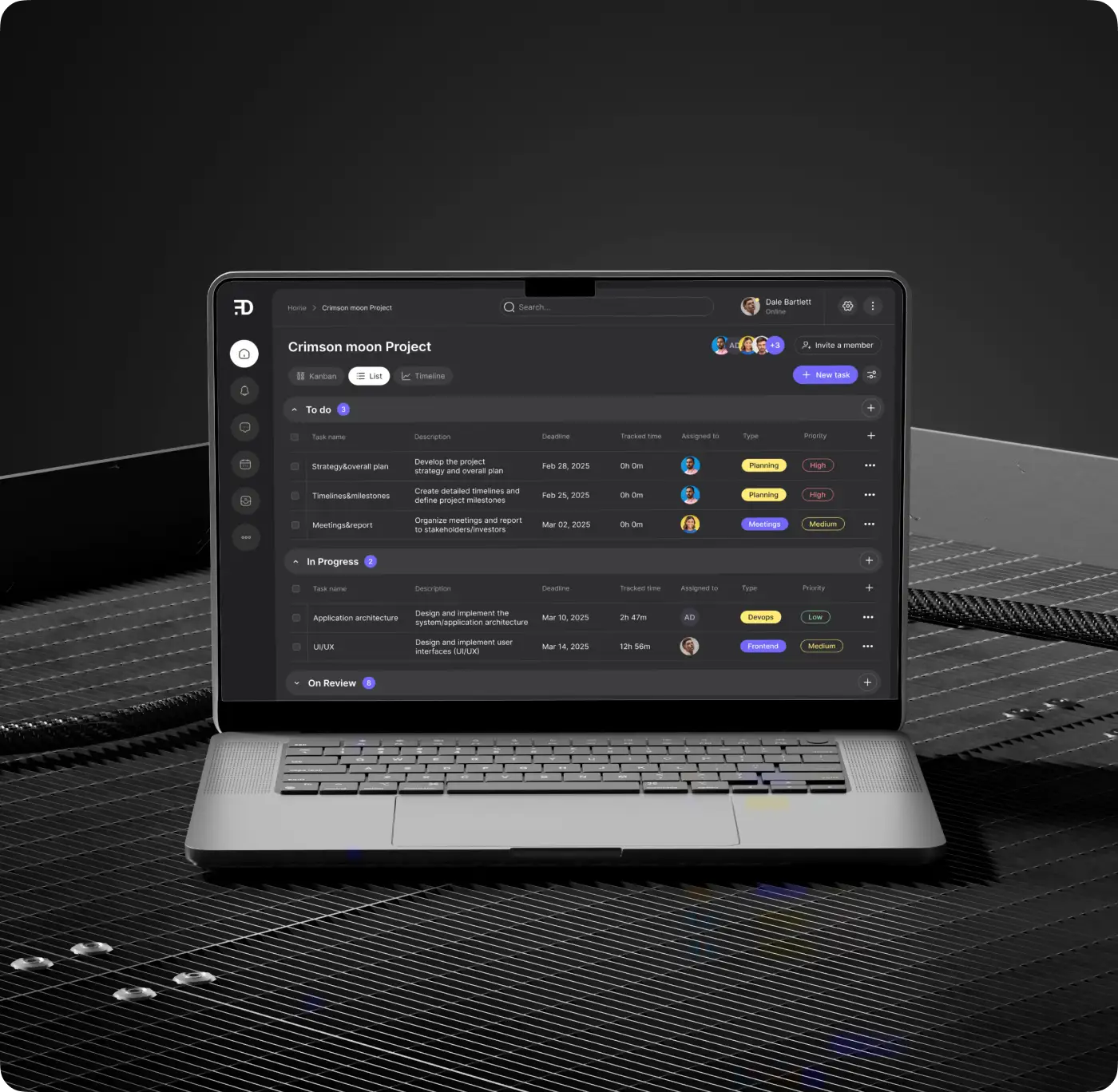 Collaborative project management app for agile teams header image