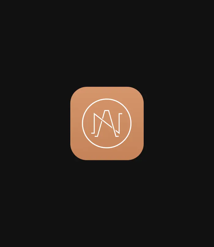 Abstract monogram logo mark in a circle badge