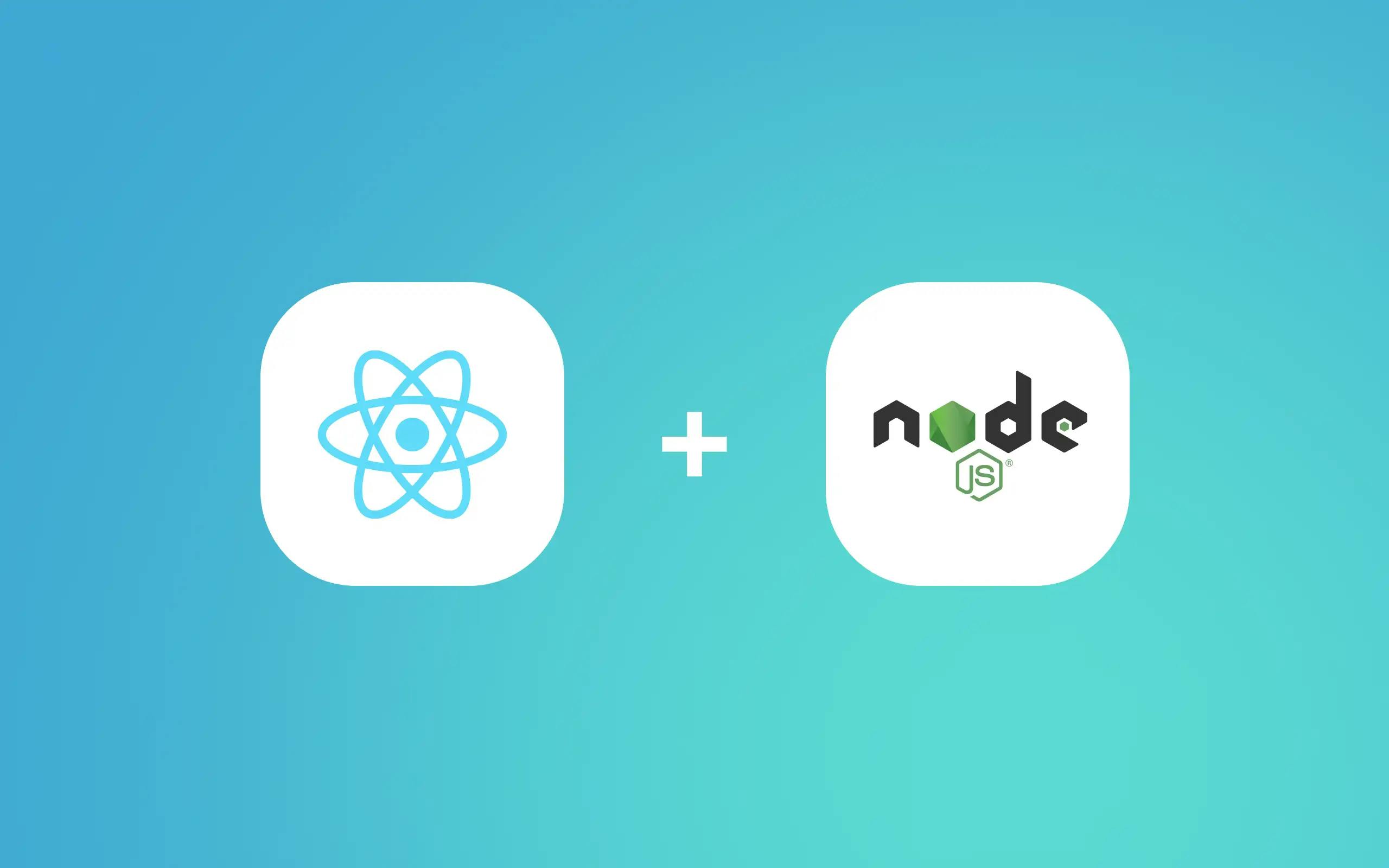React and Node.js logos