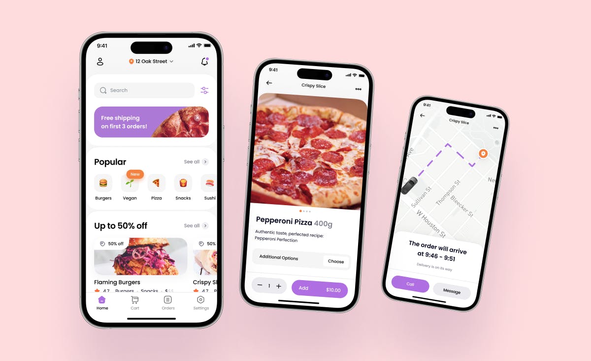 IT outsourcing services: UI/UX design of the food delivery app