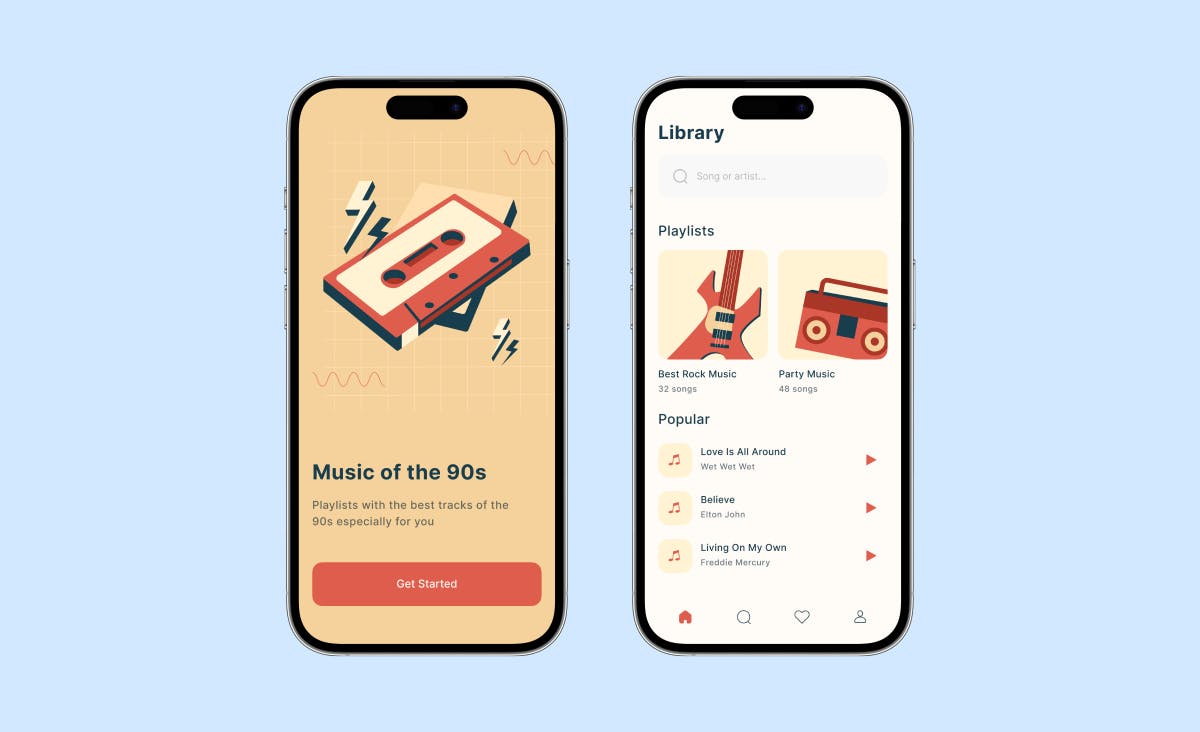 Mobile app design ideas: Retro vibes in UI design