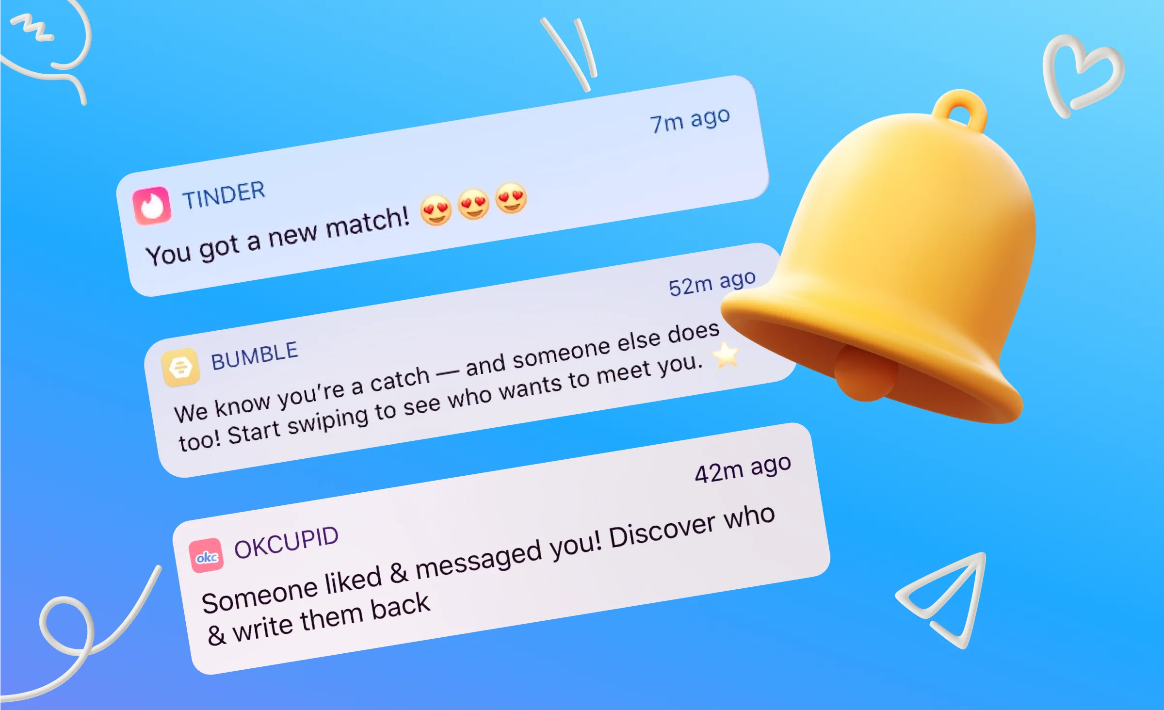 Push notifications can raise user retention. Consider setting them up while making a dating app