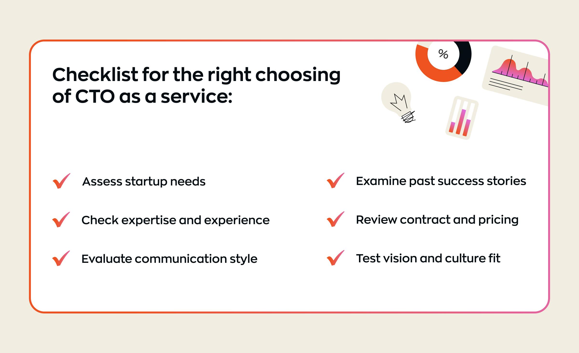 hecklist of criteria for selecting the right CTO as a service for the startup