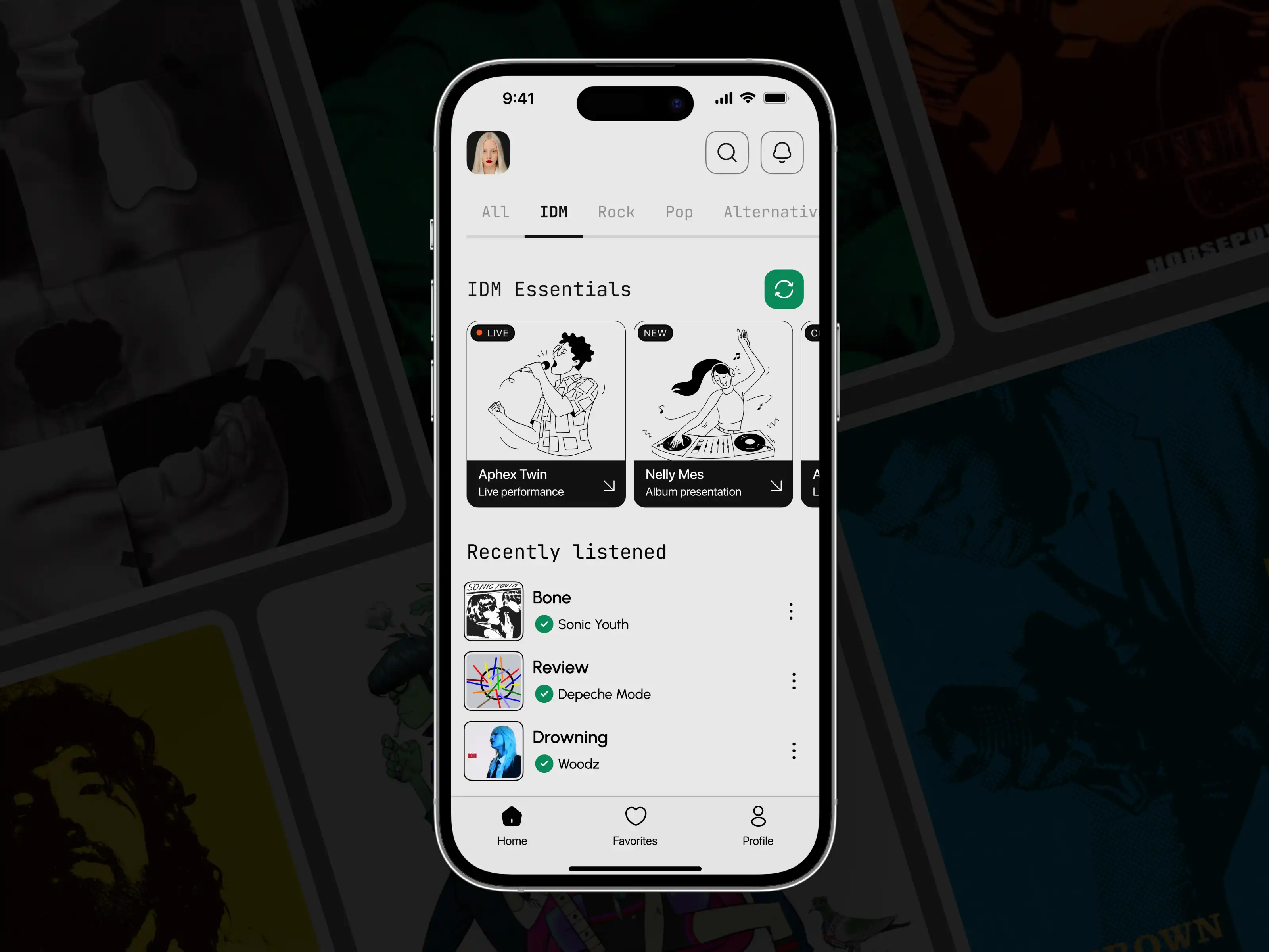 Recently Listened Artists Section in Music Streaming App