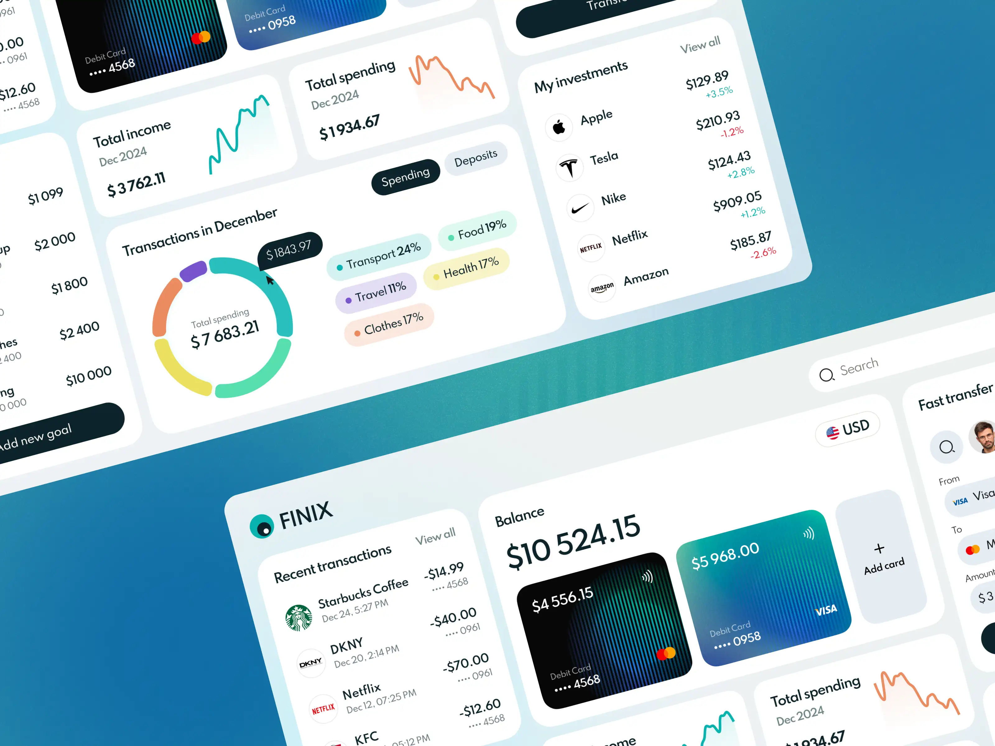 Quick Transfer Function Screen in Digital Banking Platform