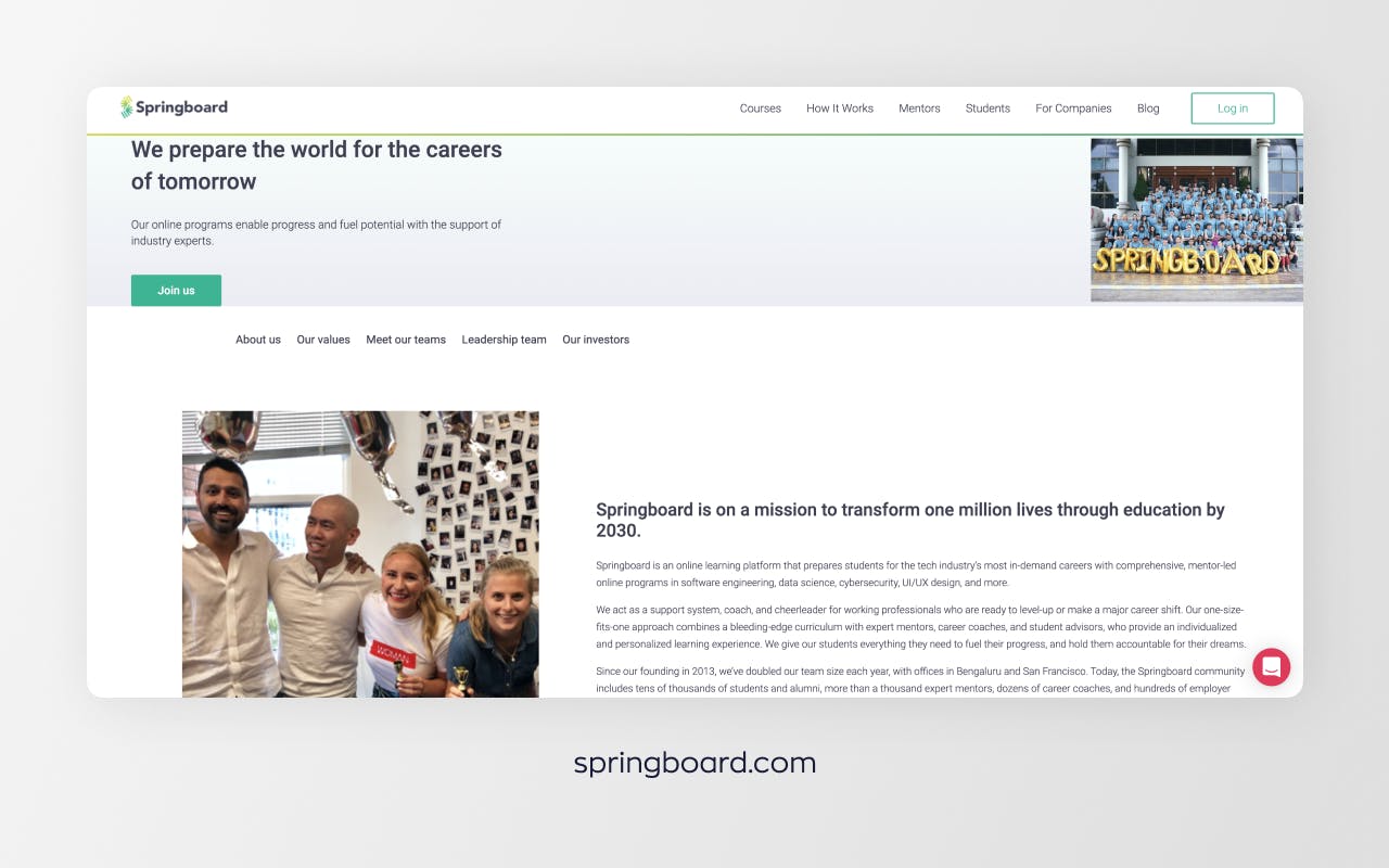 Top Education Startups in 2022: Springboard is a startup company that provides adults with self-learning courses