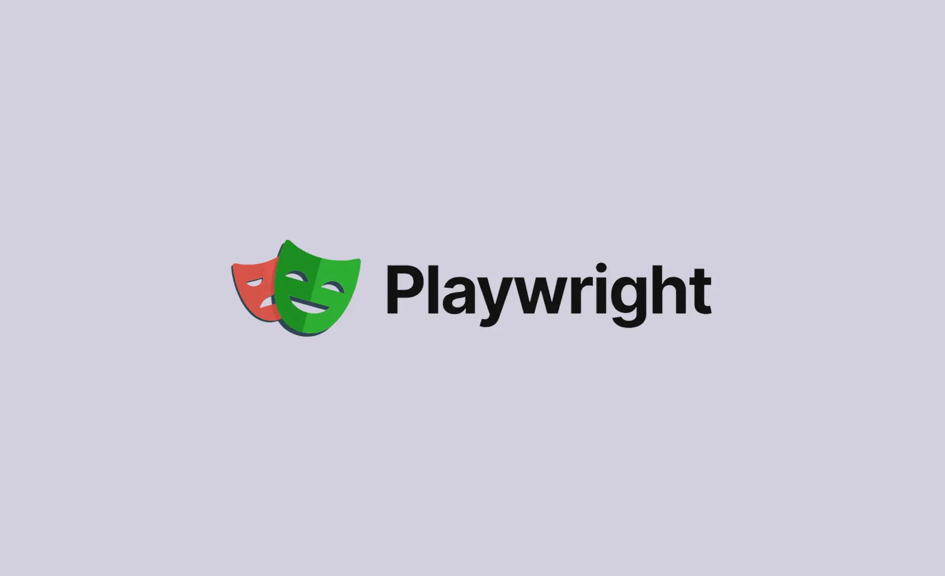 Two masks: one green and smiling, the other red and sad, with the inscription "Playwright." This is the cover for a section dedicated to news about the launch of the Playwright package for custom Laravel web development, which enables faster testing of Laravel application