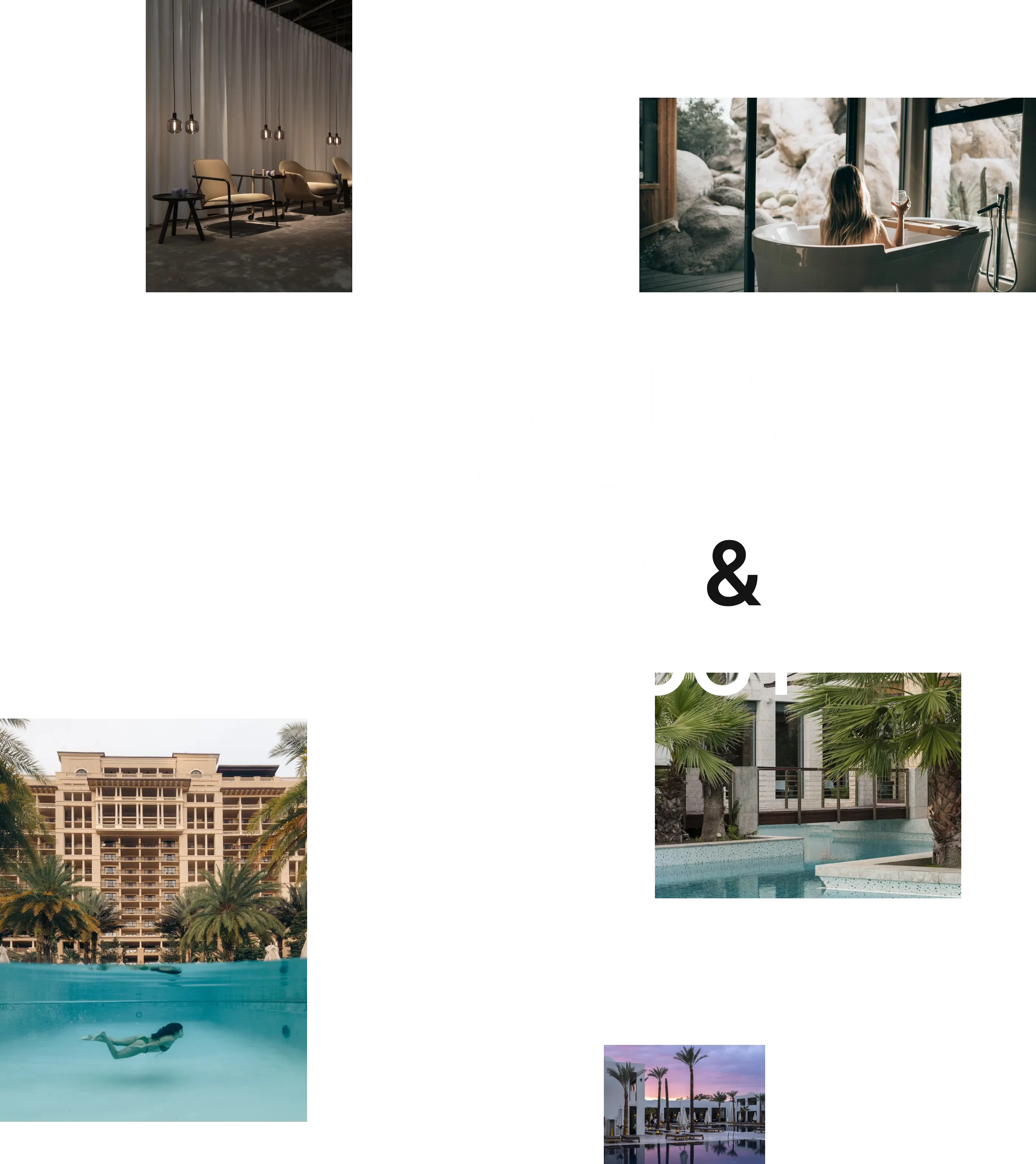 Promo banner reading Hospitality, Travel, Tourism, Technology over resort photos.