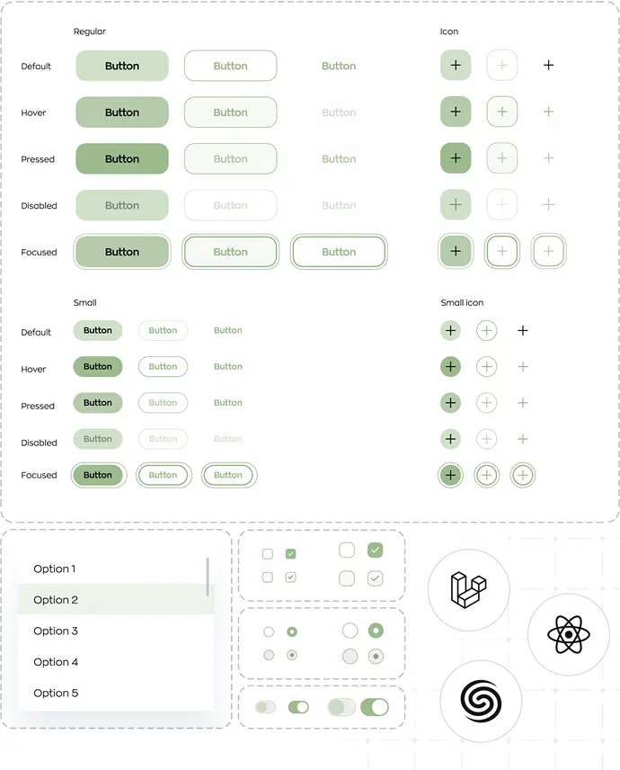 Tutoring platform design system with Laravel, React, and Sanity tech stack