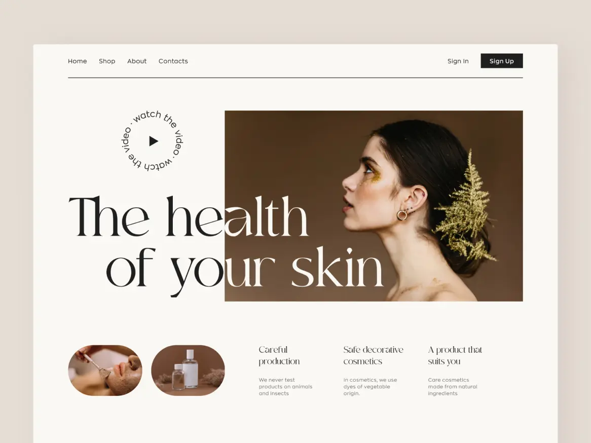 Fashion styling website design concept