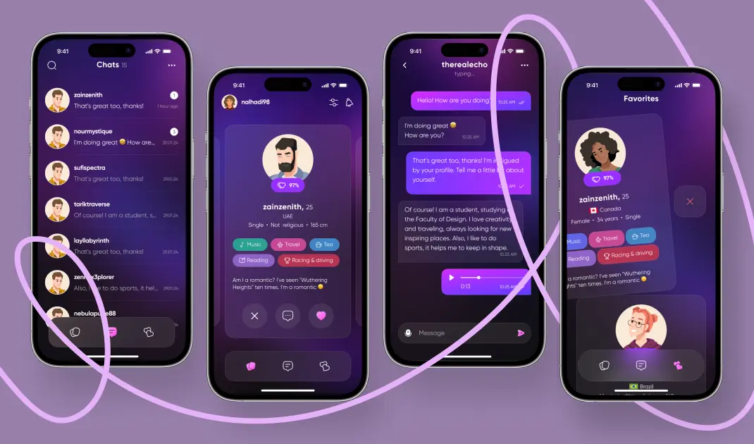 Buke dating app screens on iPhones
