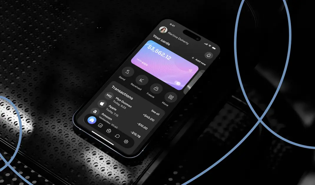 Mobile banking app on an iPhone