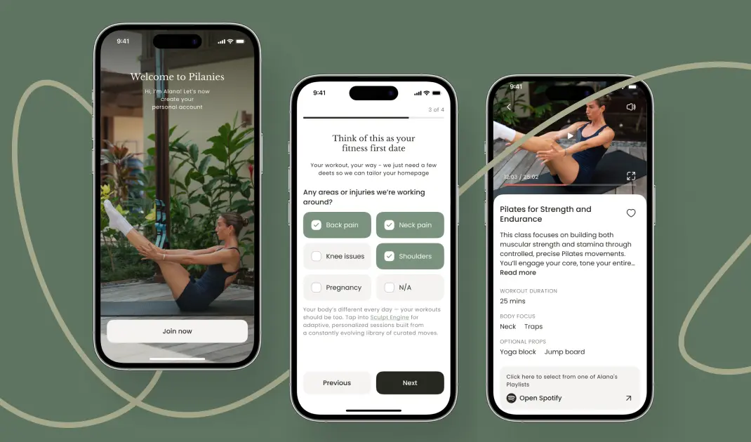 Pilanies Pilates workout app on iPhones