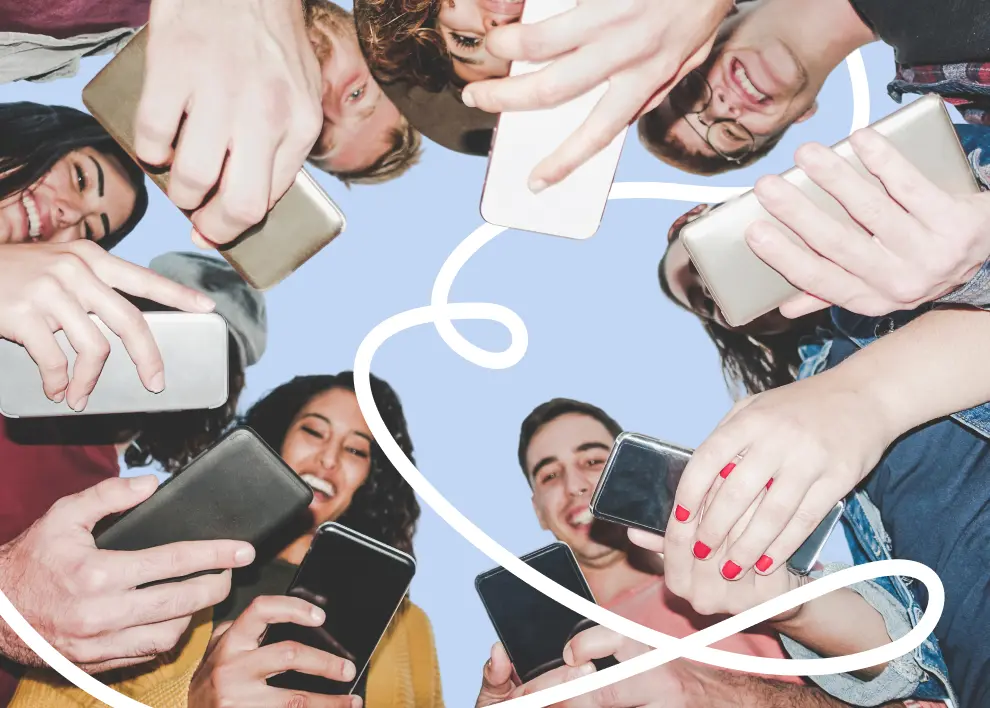 People holding smartphones