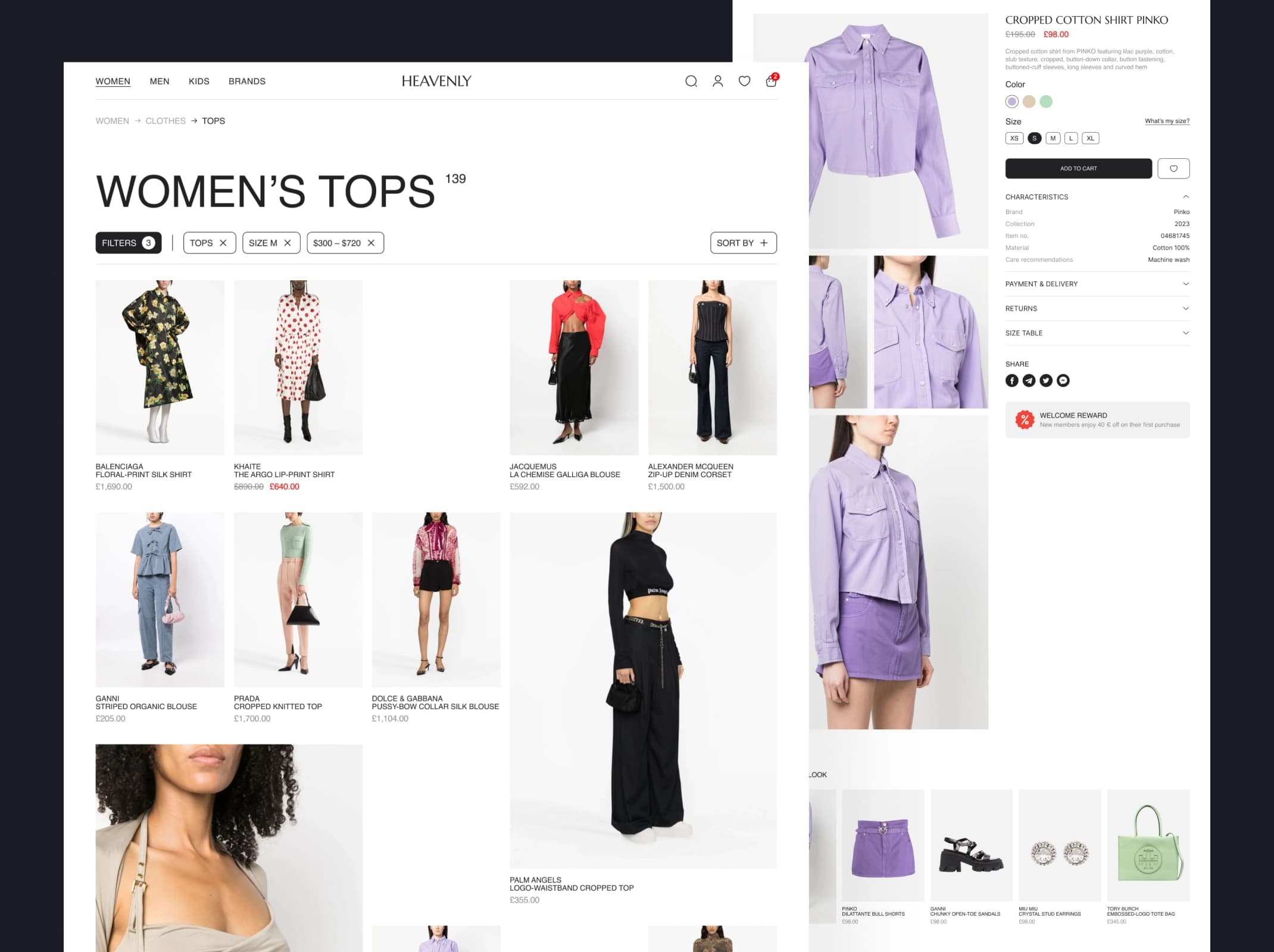 Fashion ecommerce storefront design concept