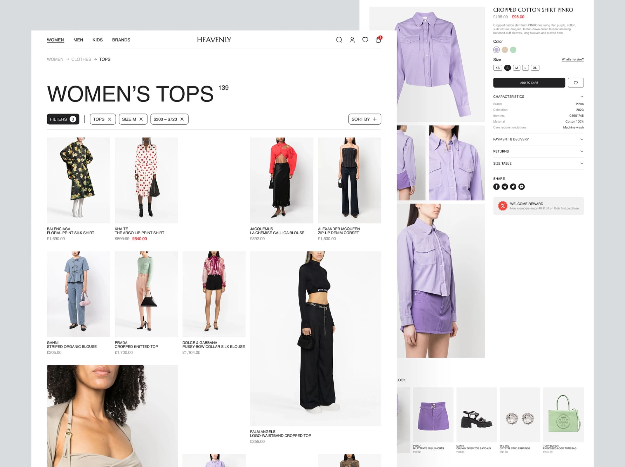 Fashion ecommerce storefront design concept